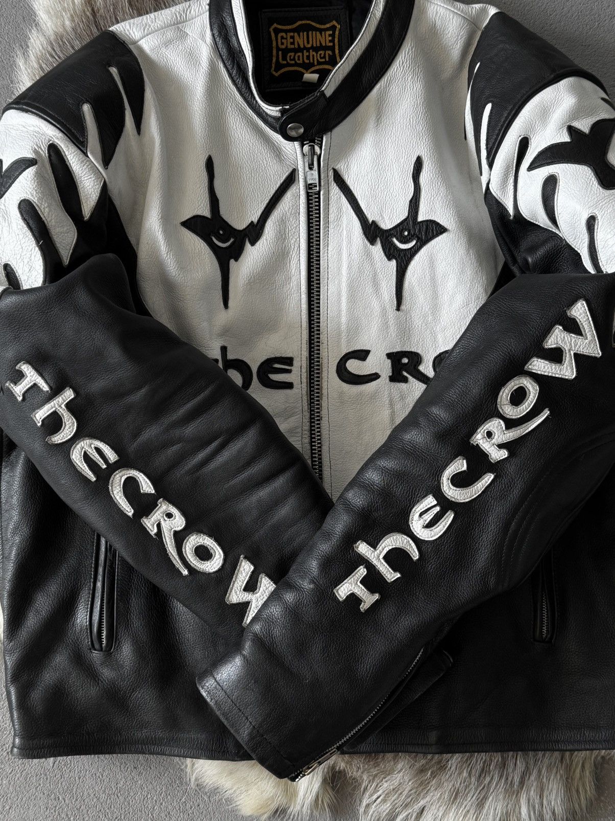 Other The Crow 1994 Leather Motorcycle Jacket Size US L / EU 52-54 / 3 - 3 Thumbnail