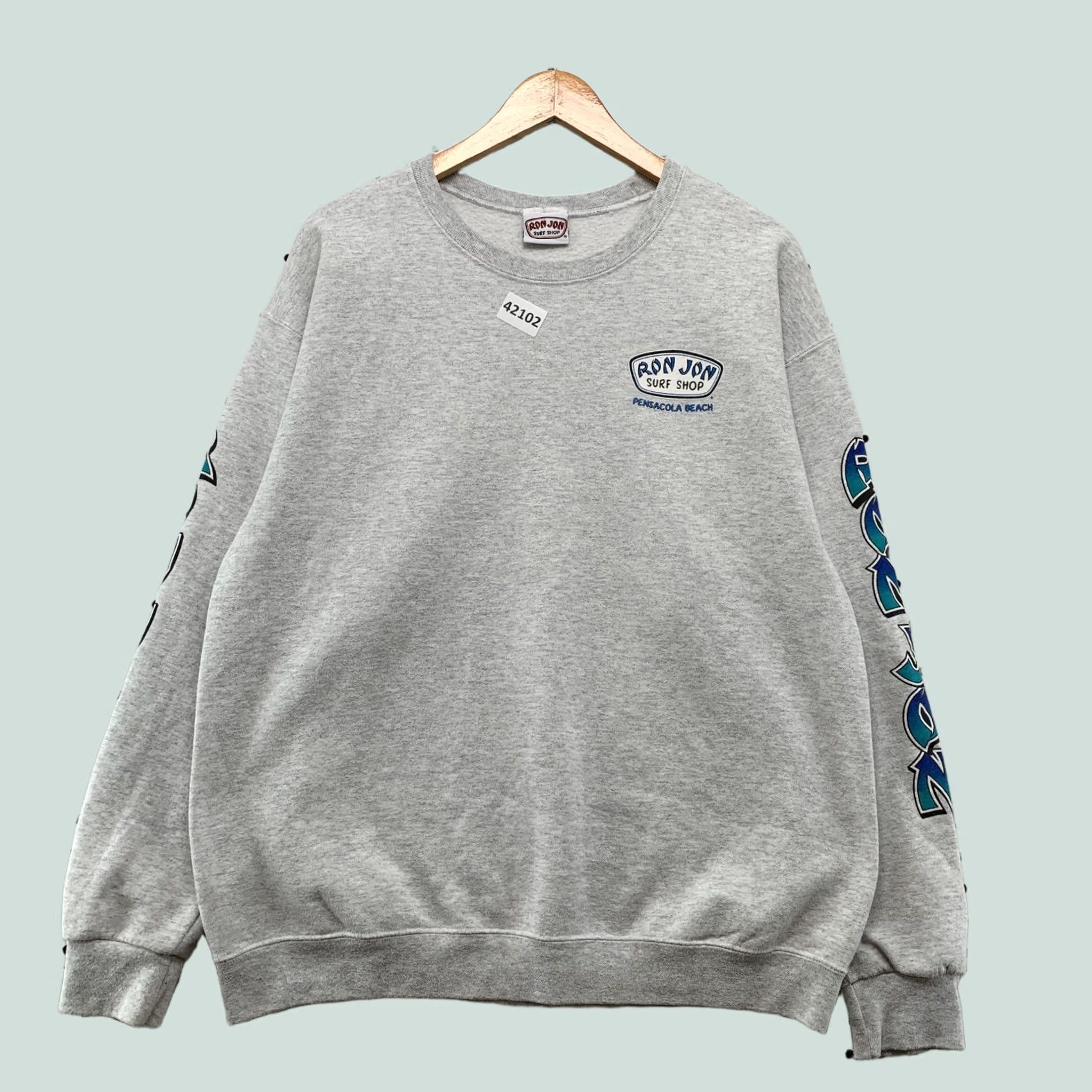 Vintage Ron Jon Surf Shop Sweatshirt Graphic Print Gray Pensacola Beach 22x27 Mens Size US L / EU 52-54 / 3 - 1 Thumbnail