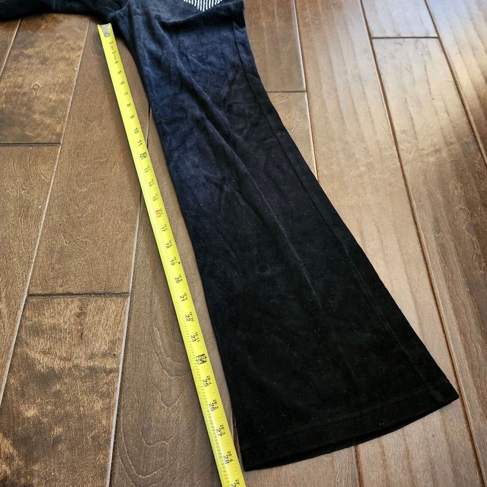 Vintage Jenni By Jennifer Moore Black Velvet Sweatpants XS Drawstring - Women, Pants Size 26" / US 2 / IT 38 - 7 Thumbnail