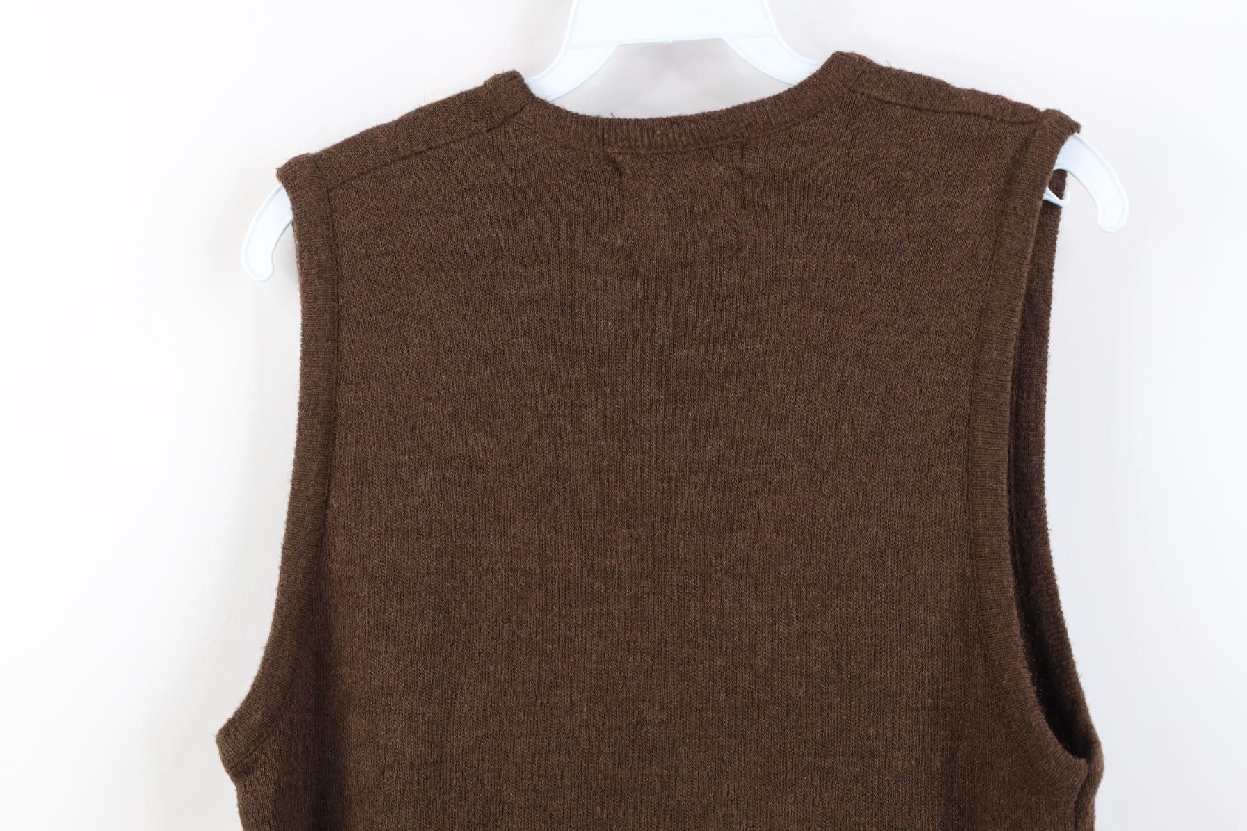 Vintage Vintage 70s Streetwear Knit V-Neck Sweater Vest Brown USA Size US M / EU 48-50 / 2 - 7 Thumbnail