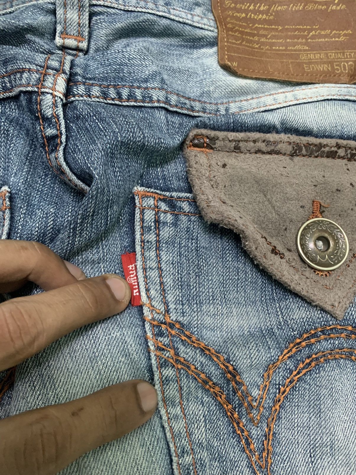 Edwin RARE 90s EDWIN BLUETRIP DISTRESSED JEANS RARE Size US 34 / EU 50 - 12 Thumbnail