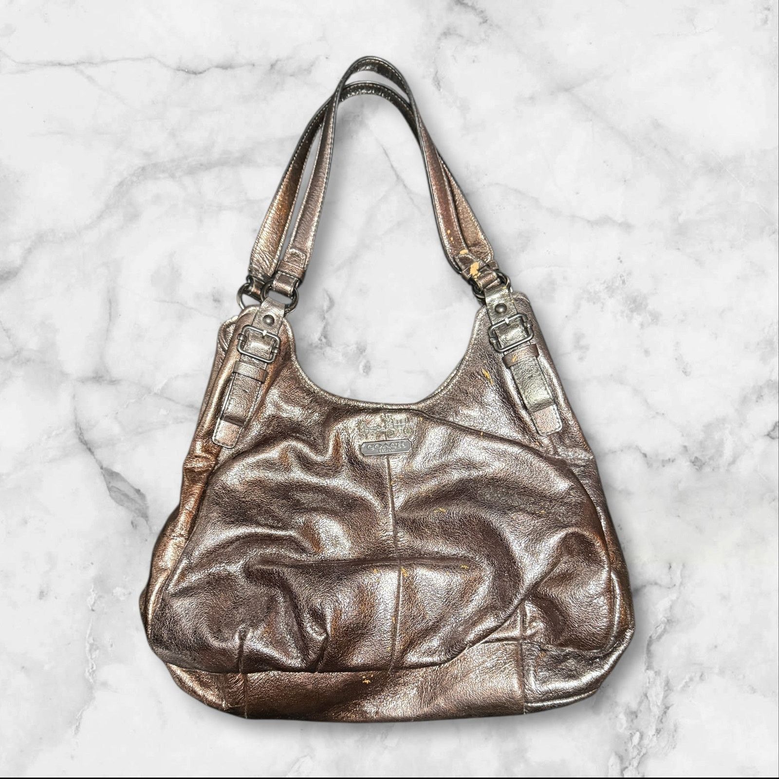 Coach Coach Metallic Leather Hobo Shoulder Bag Size ONE SIZE - 1 Thumbnail