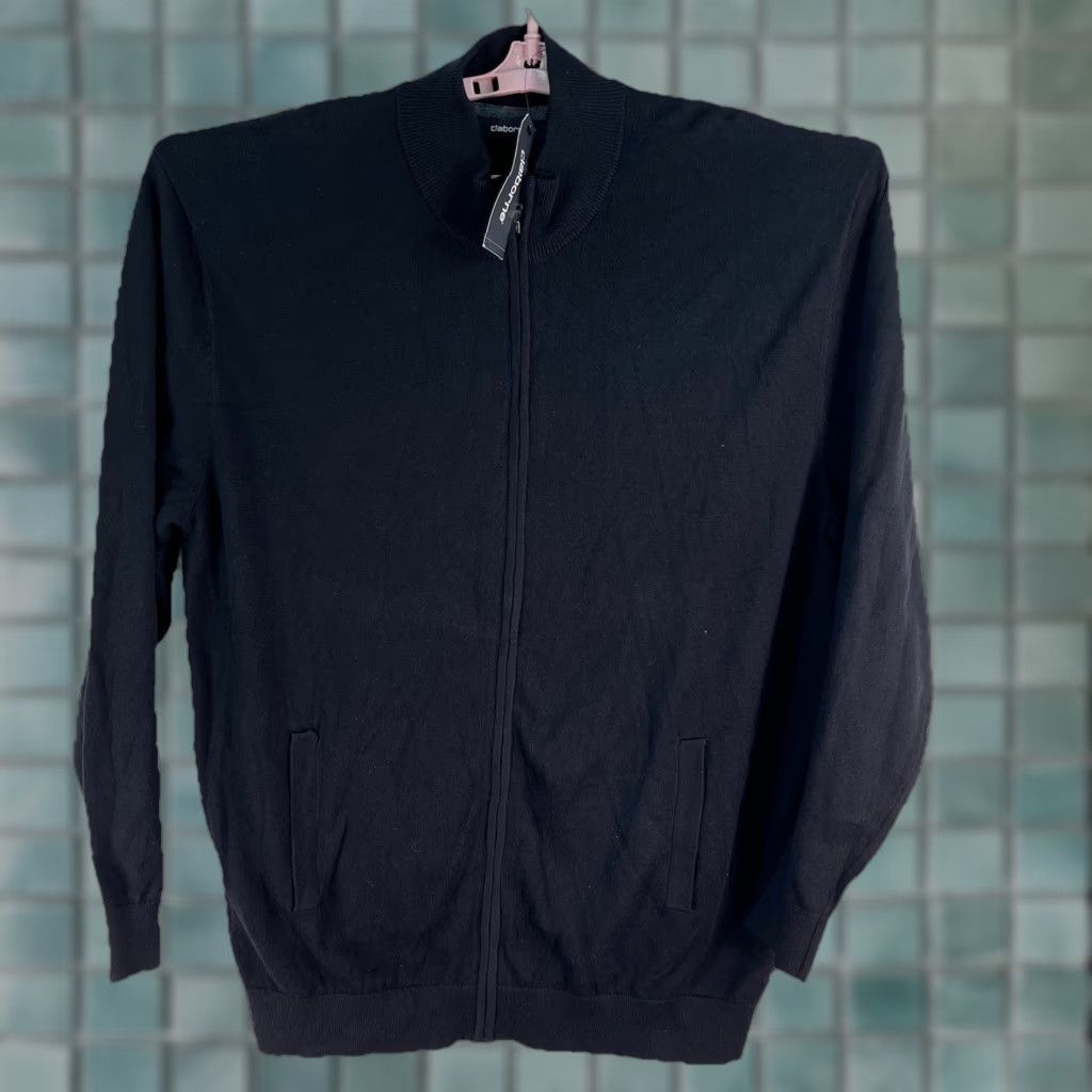 Liz Claiborne VINTAGE Claiborne Full Zip Sweater Men’s 2XL Black NWT Size US XXL / EU 58 / 5 - 1 Thumbnail