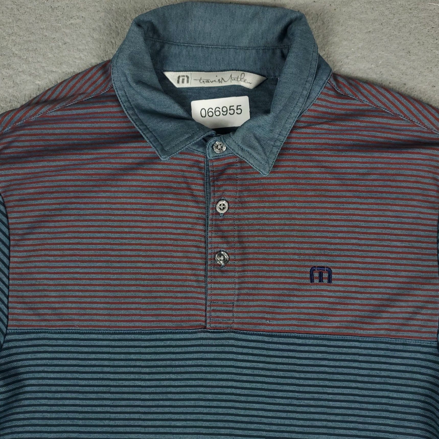 TravisMathew Travis Mathew Polo Shirt Mens Size Small Blue Striped Golf Casual Short Sleeve Shirt Size US S / EU 44-46 / 1 - 2 Thumbnail