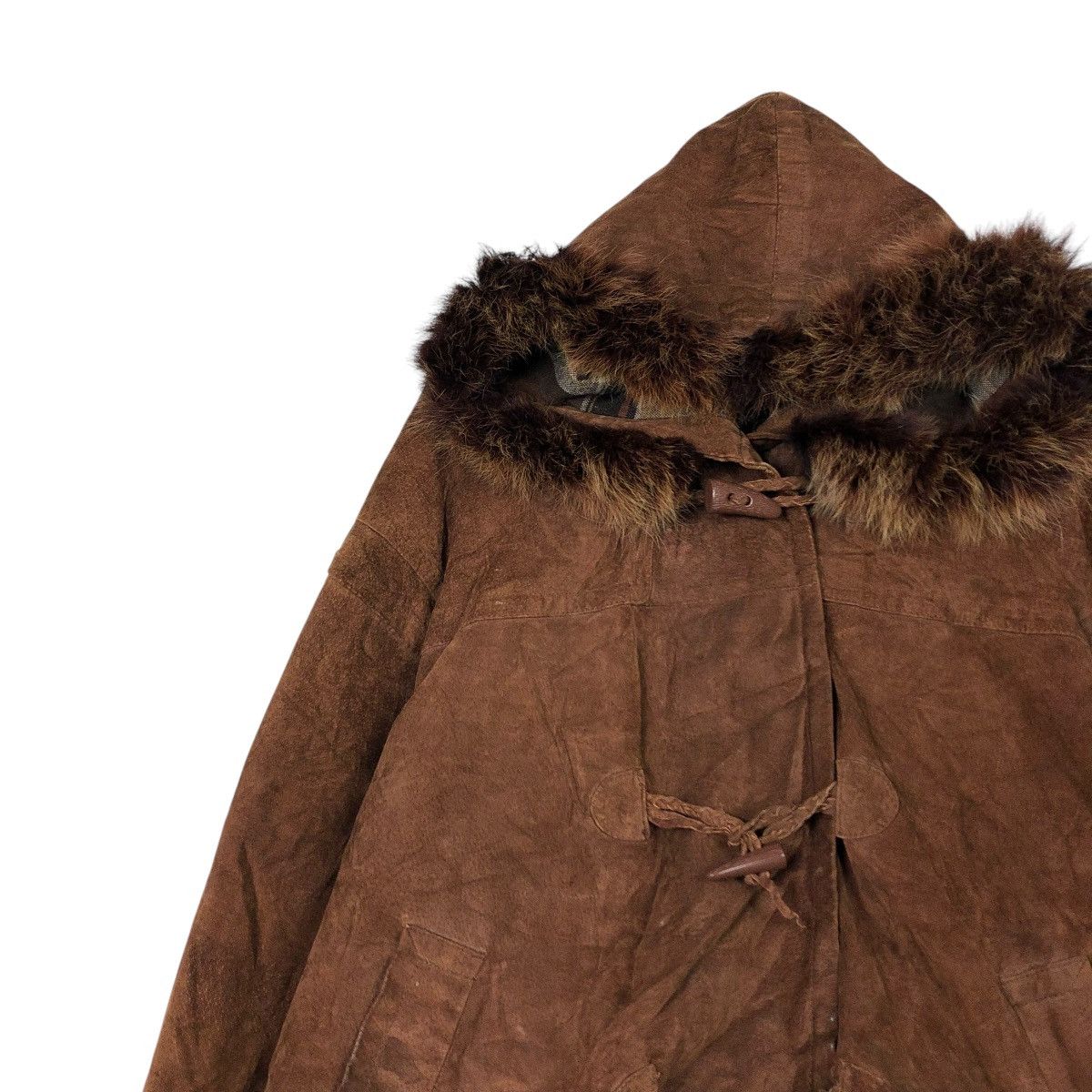 Vintage 🔥VINTAGE LEATHER JACKET HUNTING G-III MINK FUR HOODIE Size US M / EU 48-50 / 2 - 7 Thumbnail