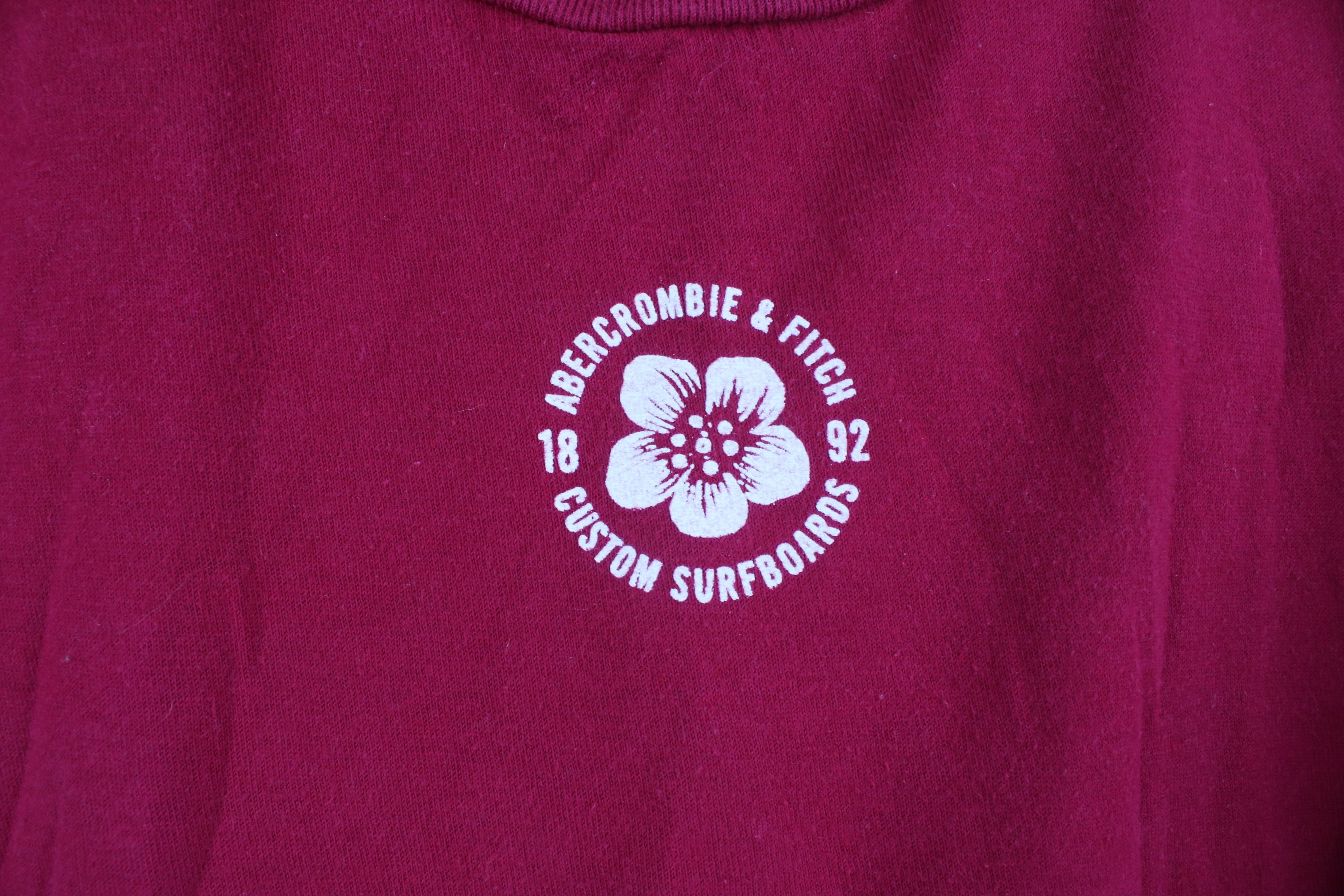 Abercrombie & Fitch × Vintage Vintage 90s Y2K Abercrombie & Fitch Surfboard T-Shirt Red Size L / US 10 / IT 46 - 4 Thumbnail