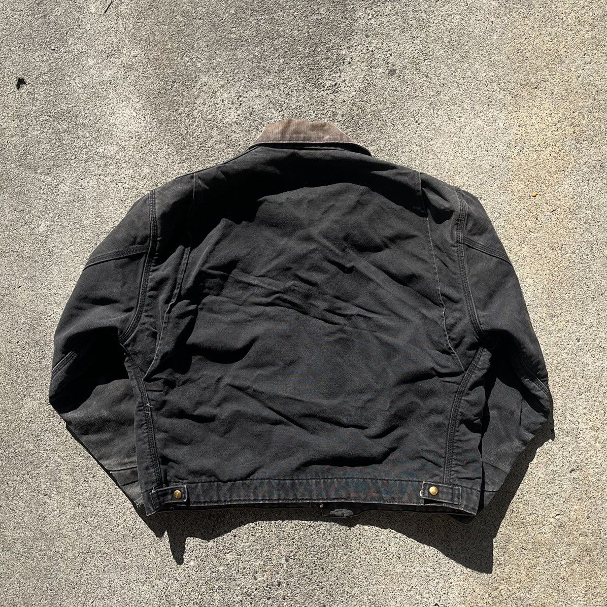 Carhartt × Made In Usa × Vintage Vintage 80s Carhartt Detroit Jacket Grey  Black Broken Zipper | Grailed