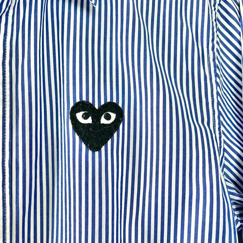 Comme des Garcons PLAY Comme Des Garçons PLAY Navy Blue White Striped Button Front Size M / US 6-8 / IT 42-44 - 3 Thumbnail