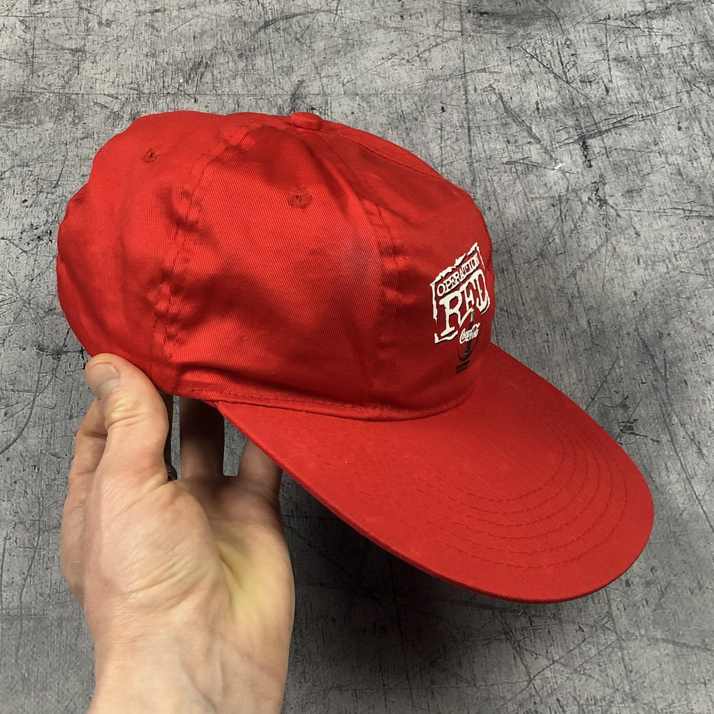 Coca Cola Vintage 90s Coca-Cola Red Operation Caffeine Long Visor Cap Size ONE SIZE - 6 Thumbnail