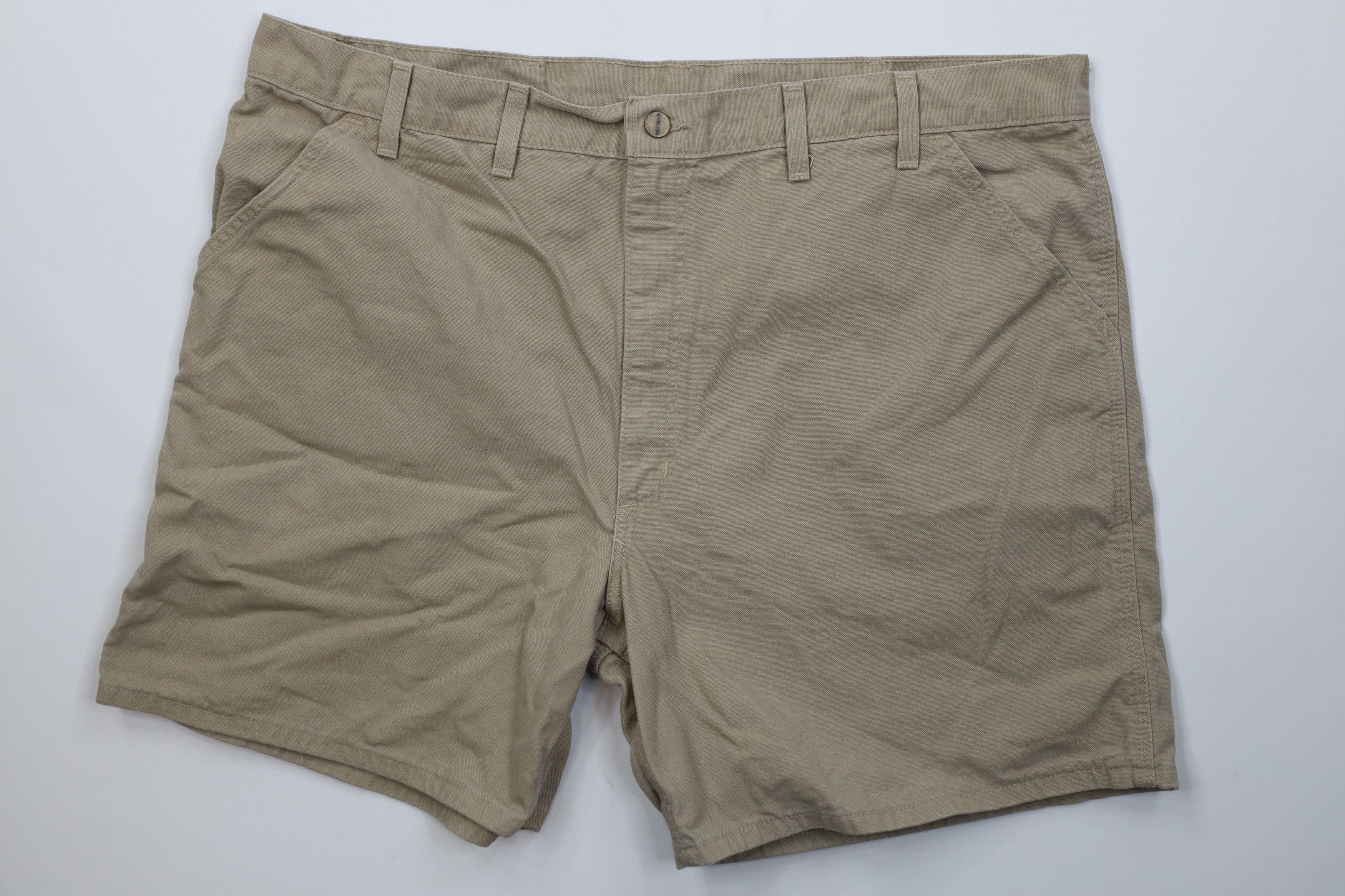 Carhartt Vintage Y2K 2000 Carhartt Above Knee Canvas Shorts Beige USA Size US 44 / EU 60 - 1 Thumbnail