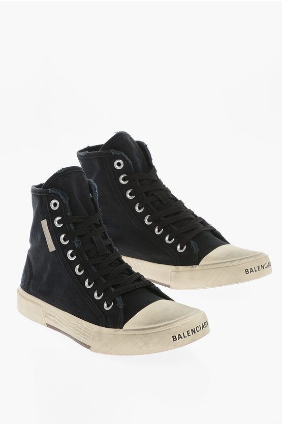 image of Balenciaga Og1Mm0424 Effect Fabric Sneakers In Black, Men's (Size 7)