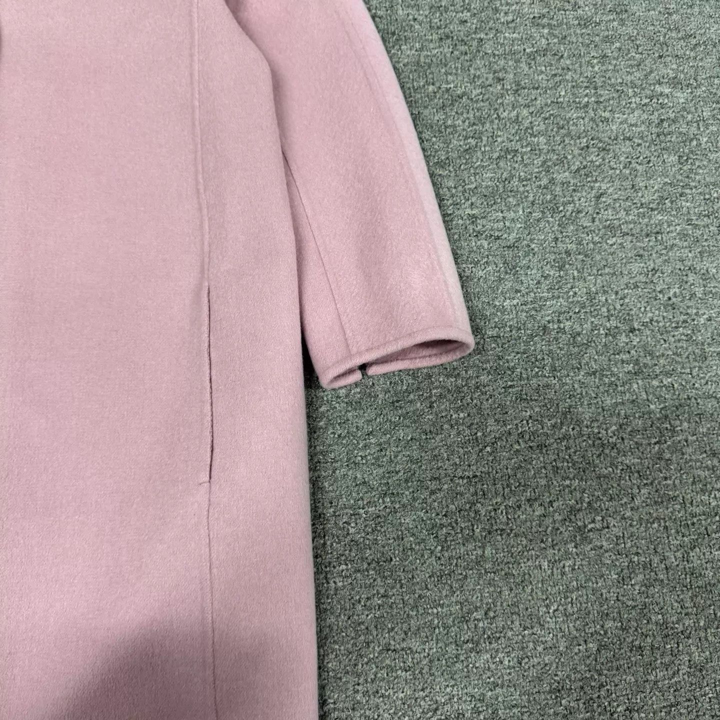 Max Mara Max Mara Pink Collarless Mid-Length Wool Coat 99 New Size S / US 4 / IT 40 - 3 Thumbnail