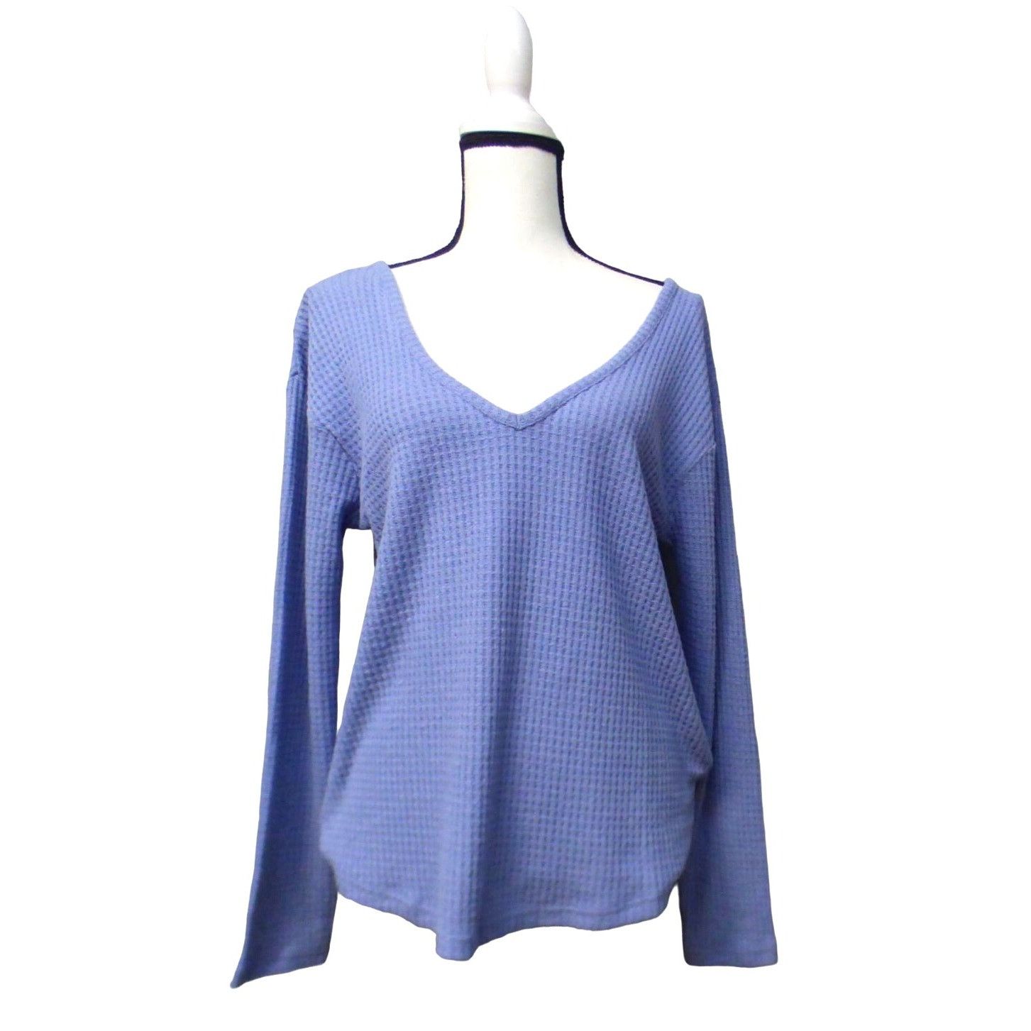 Other Abound Women’s V-neck Thermal Long Sleeve Tee, Blue, M Size M / US 6-8 / IT 42-44 - 1 Thumbnail