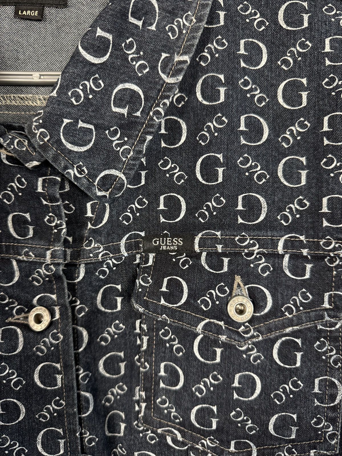 Guess GUESS Vintage Denim Jacket Monogram Logo Italy Size L Size L / US 10 / IT 46 - 6 Thumbnail