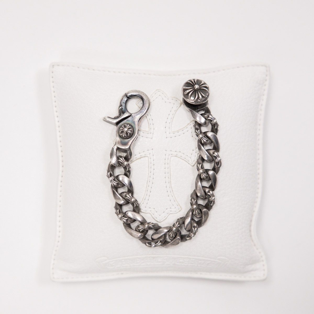image of Chrome Hearts Fancy Link Lobster Clasp Bracelet in Silver, Men's