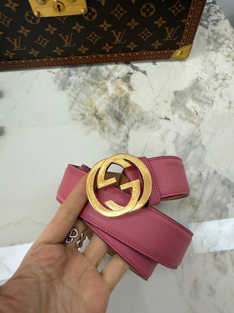 Gucci gucci pink leather belt size 85-dmc Size ONE SIZE - 1 Thumbnail