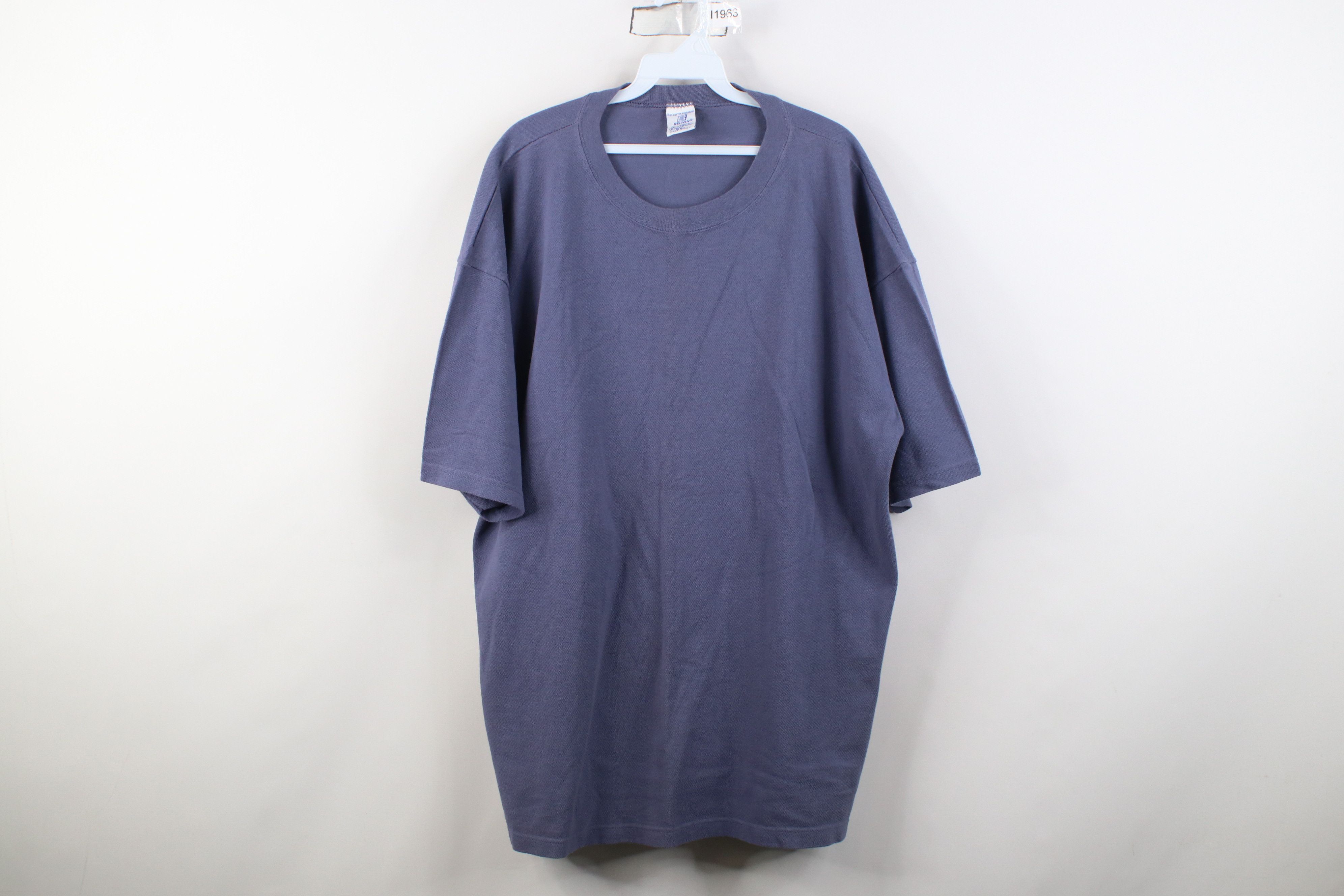 Vintage Vintage 90s Streetwear Baggy Pique Cotton T-Shirt Purple USA Size US XXL / EU 58 / 5 - 1 Thumbnail