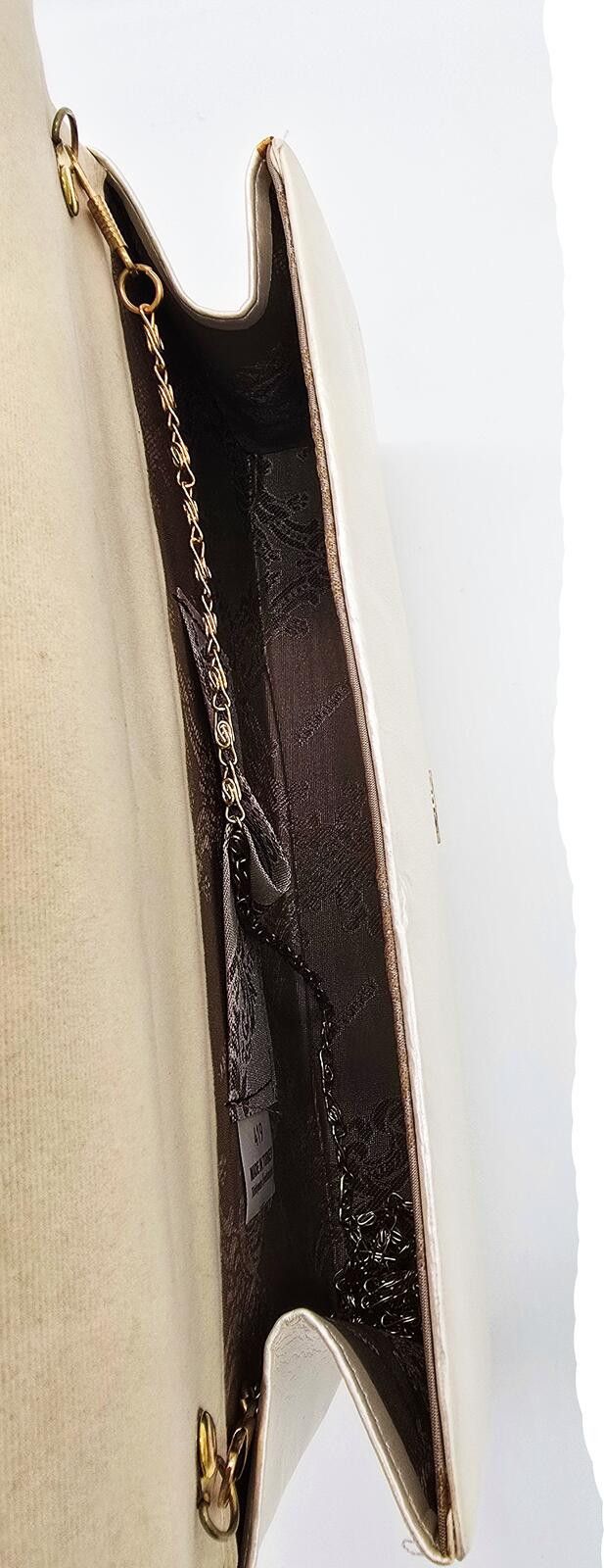 Unknown London Elegant Cream Clutch Purse with Gold Chain and Accent Size ONE SIZE - 8 Thumbnail