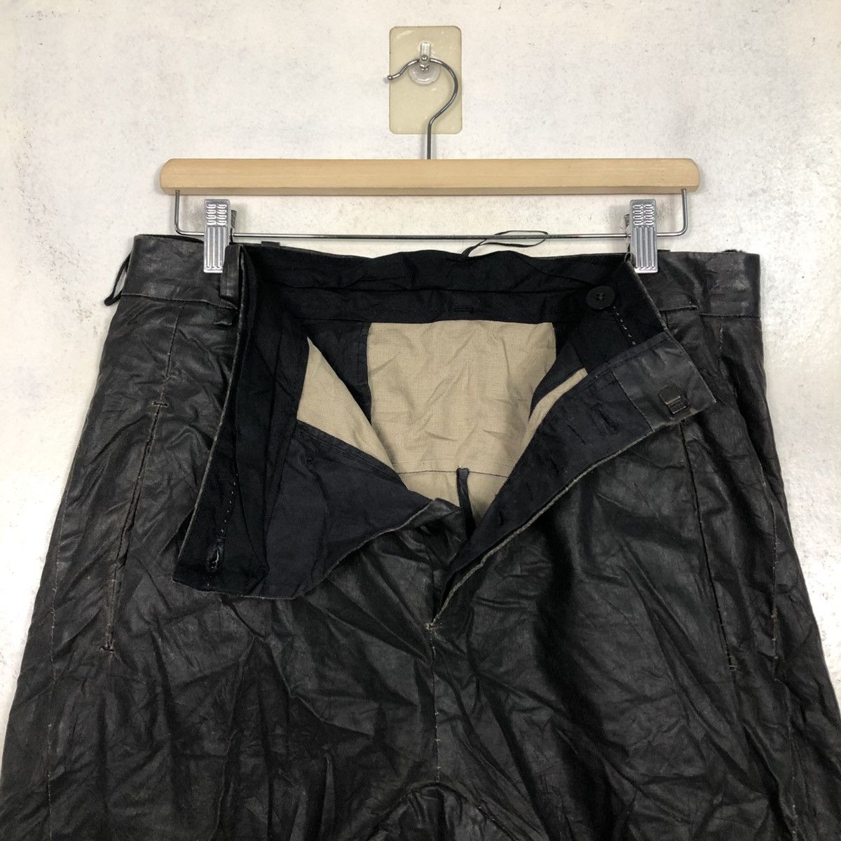Japanese Brand Masnada Made in Italy Wax Biker Pants Parachute Bondage Size US 32 / EU 48 - 17 Thumbnail