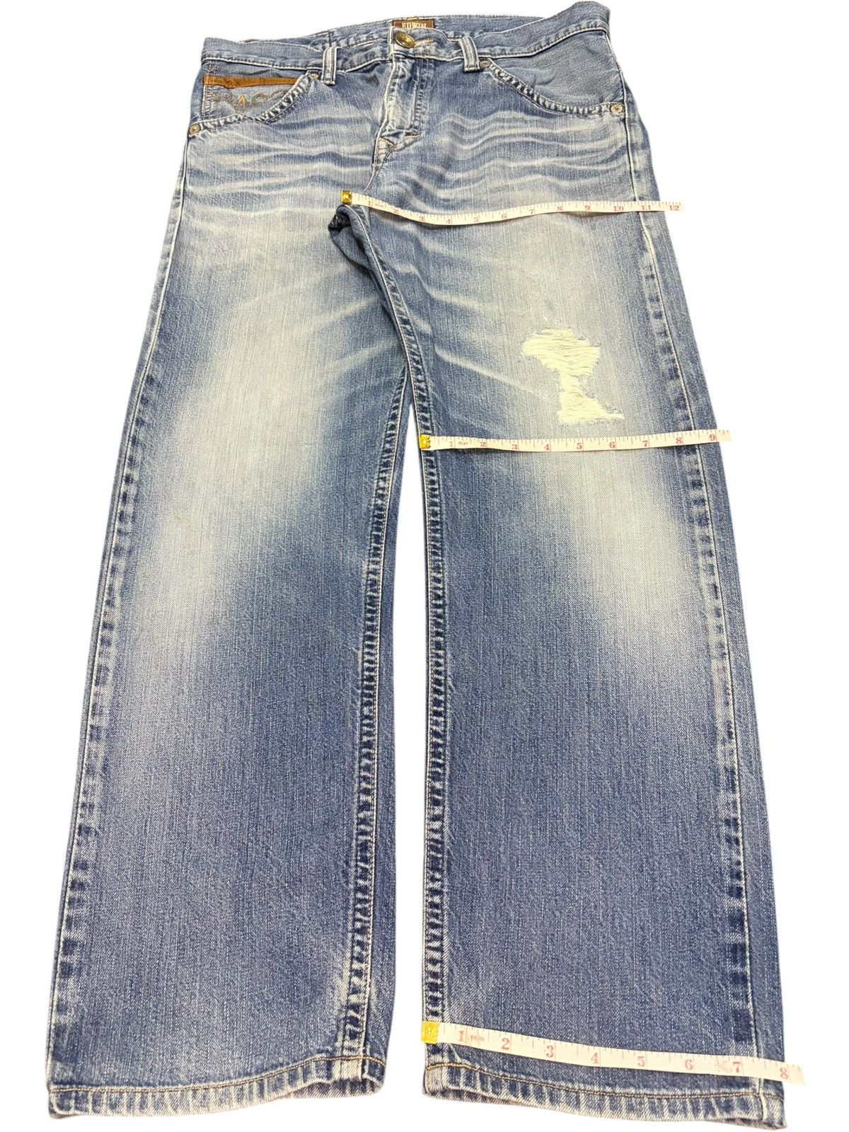 Edwin Exclusive Vintage Edwin XV Faded Wash Distressed Jeans Size US 33 - 8 Thumbnail
