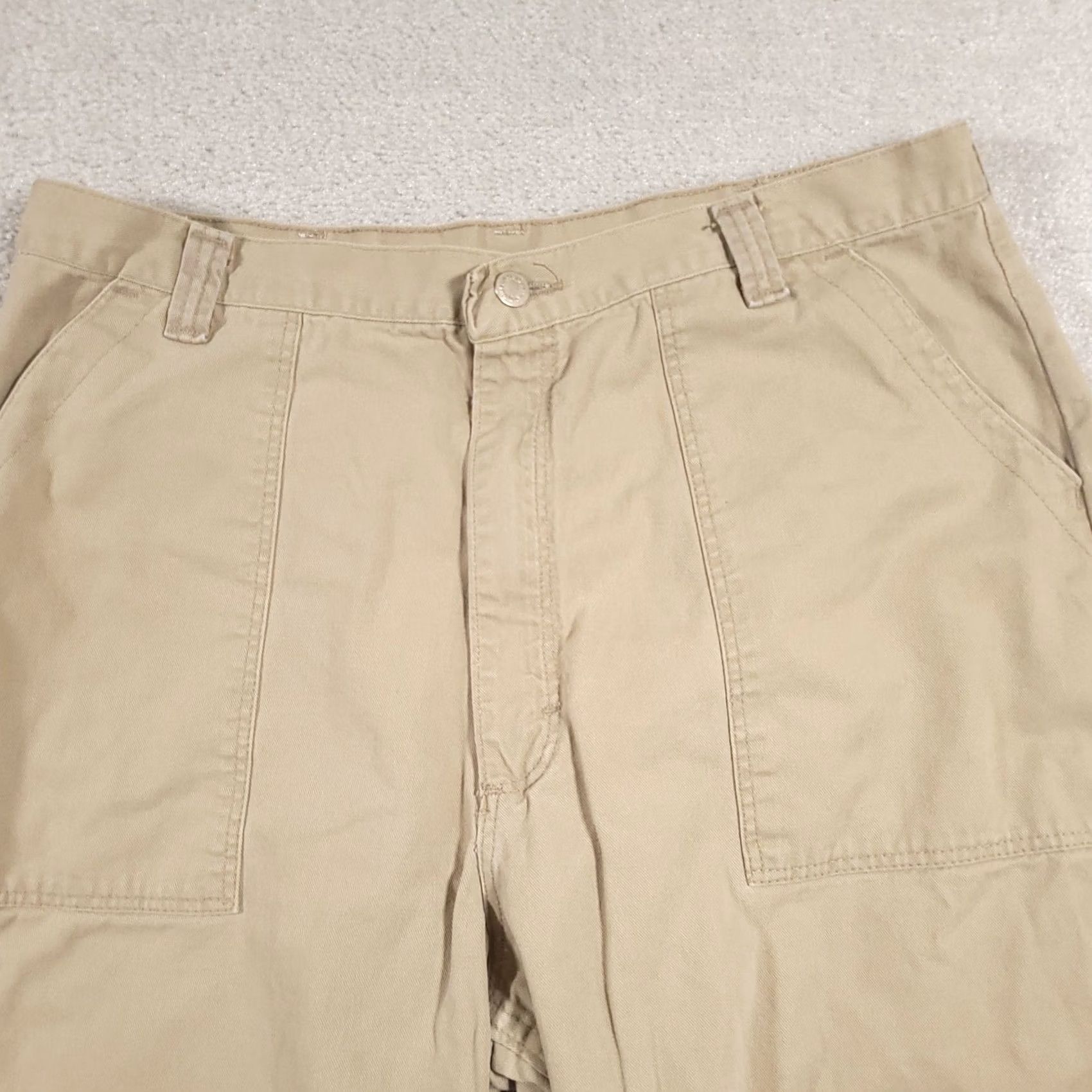 Wrangler VINTAGE Wrangler Bermuda Denim Jean Shorts Mens 36 Khaki Tan Flap Pockets Camp USA Utility Workwear 90s Mens Size US 36 / EU 52 - 3 Thumbnail