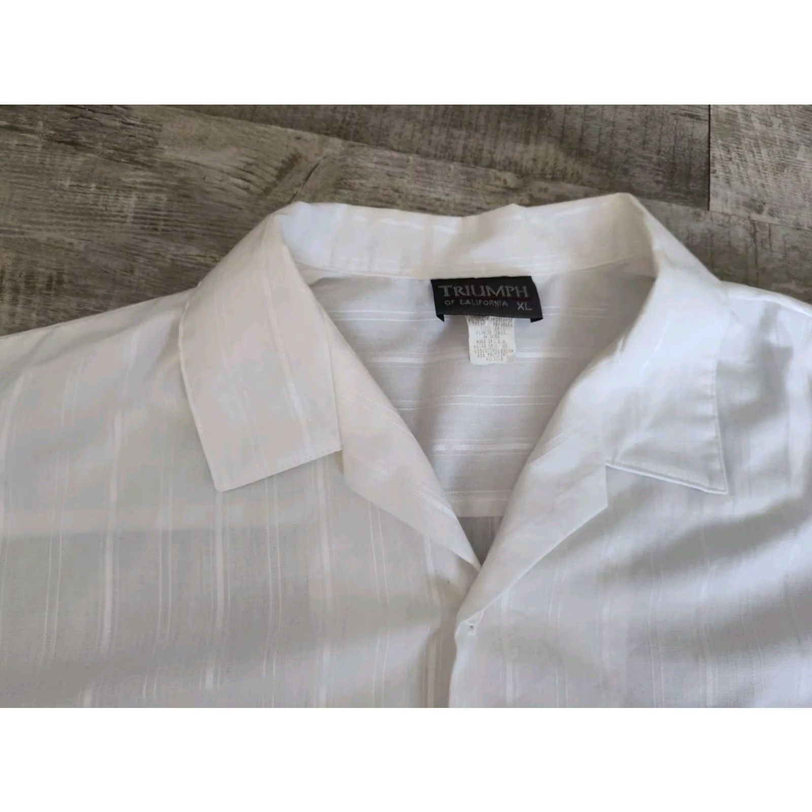 Vintage Vtg Triumph California Shirt XL Mens Short Sleeve Button Up USA Made Striped Size US XL / EU 56 / 4 - 4 Thumbnail