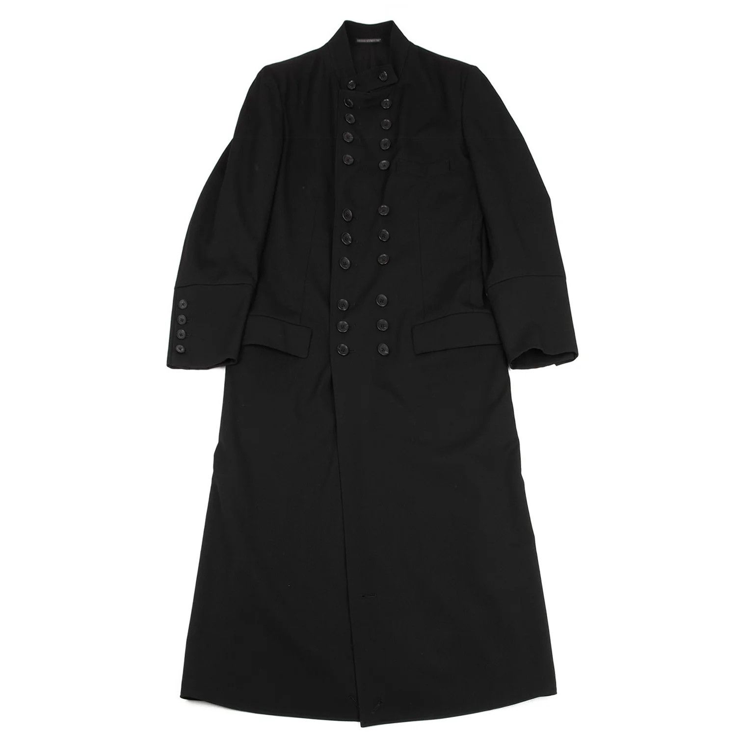 Yohji Yamamoto Yohji Yamamoto Wool Gabardine Long Jacket Black Size US M / EU 48-50 / 2 - 1 Thumbnail