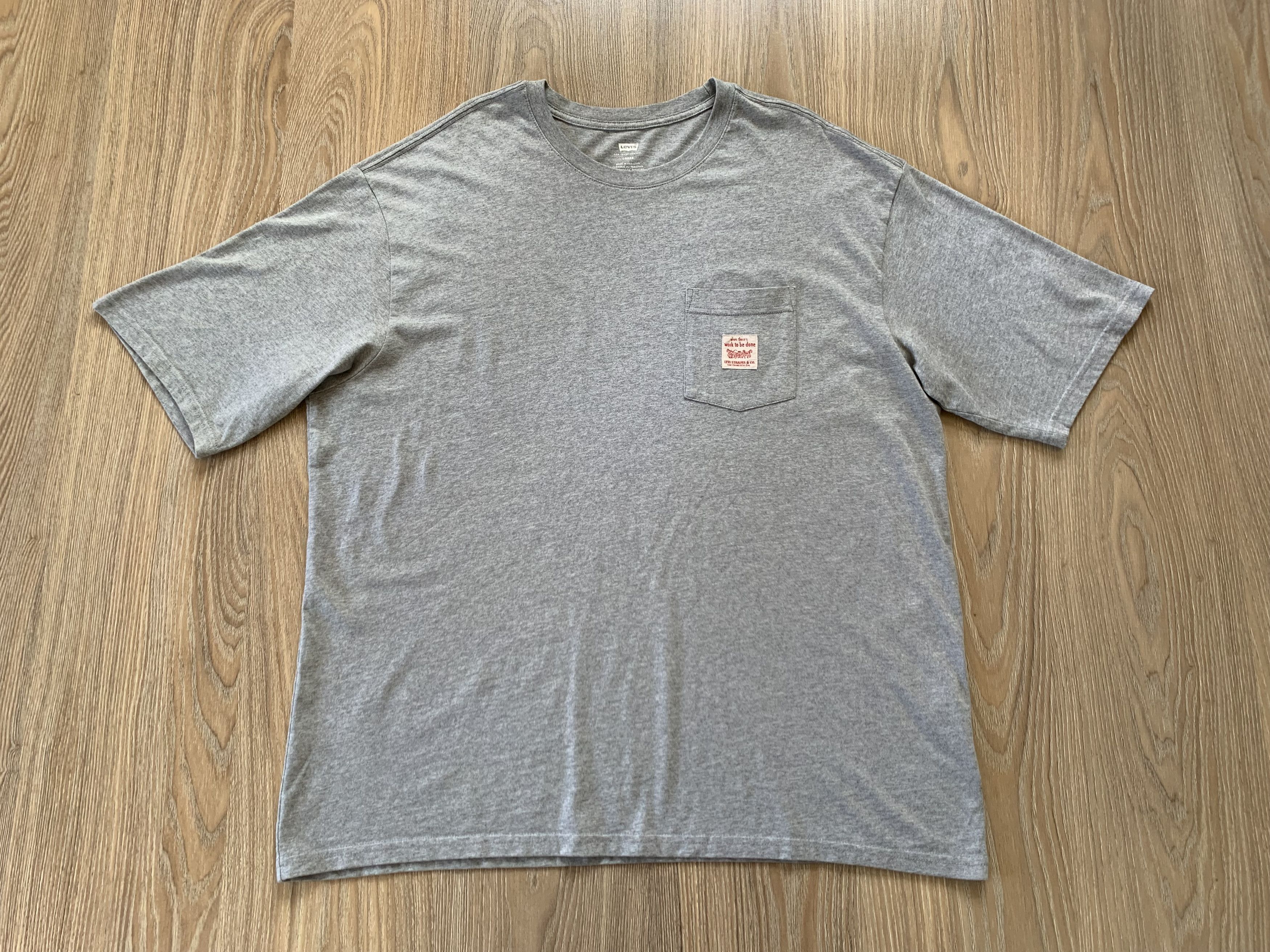 Levi's Levis Grey Cotton T Shirt Size US L / EU 52-54 / 3 - 2 Thumbnail