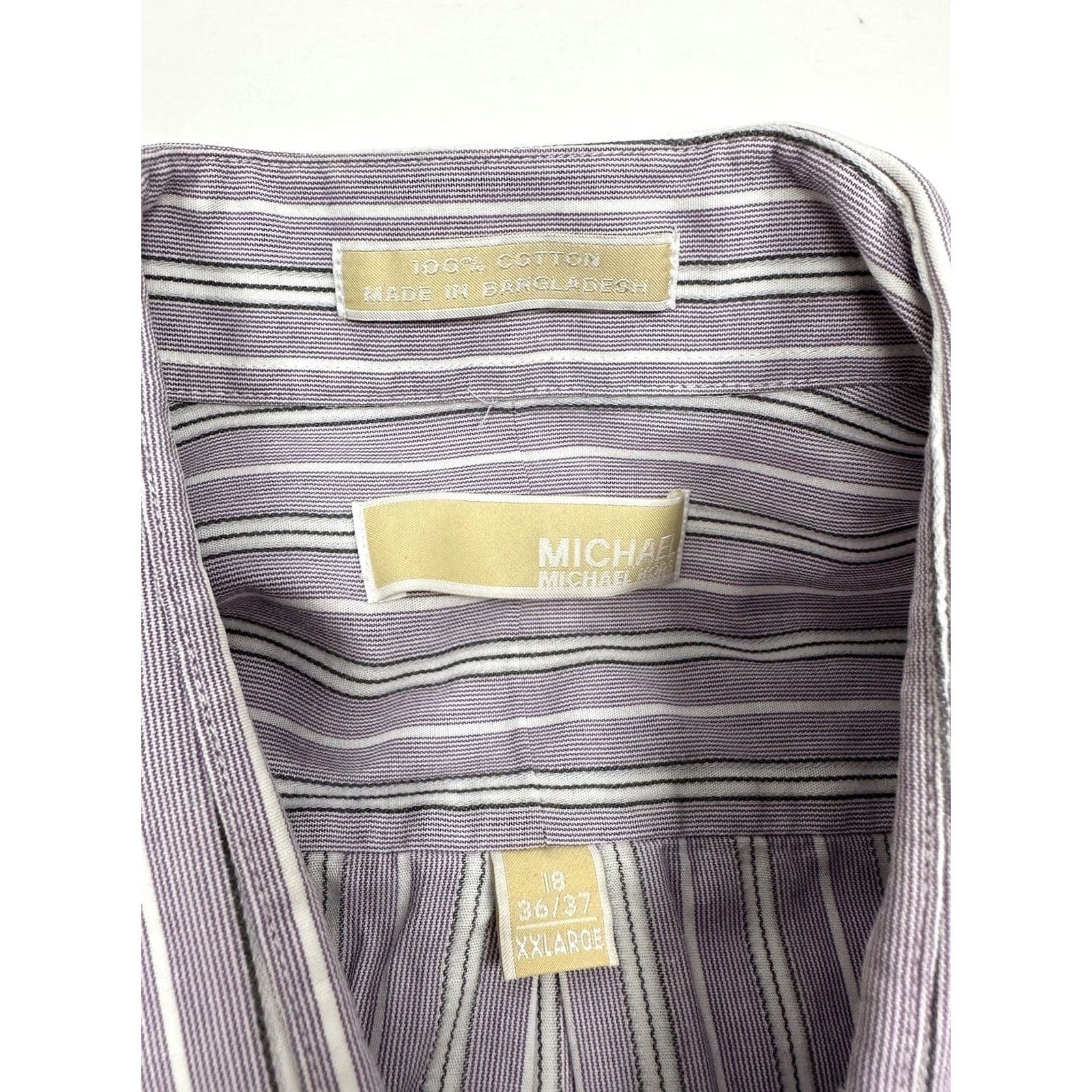 Michael Kors Michael Kors Men's Button Up Shirt Long Sleeve Stripes Plaid Purple 2XL Size US XXL / EU 58 / 5 - 3 Thumbnail