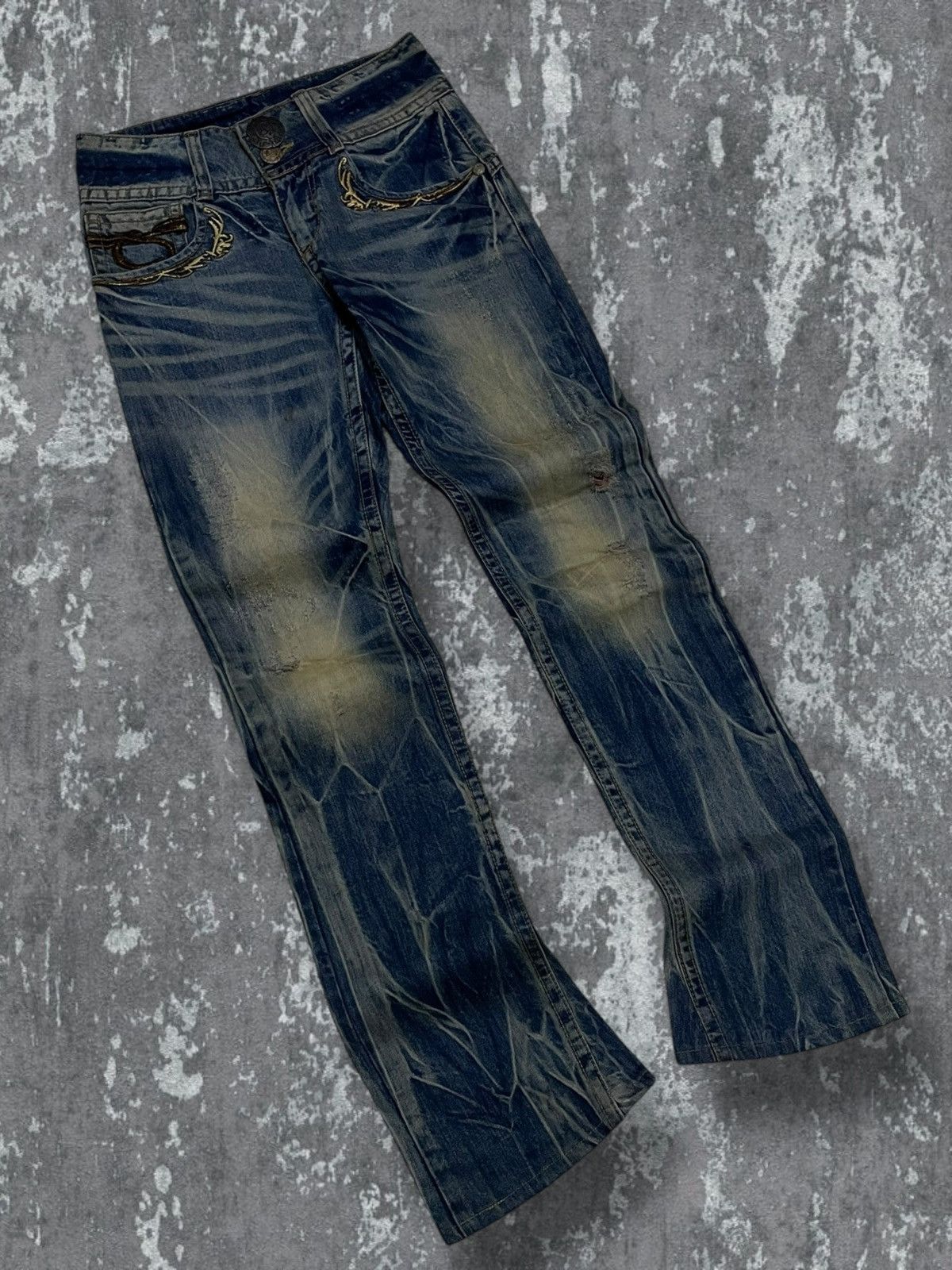 Tornado Mart Vintage 1990s Designer Japan Red Peppers Wax Distressed Size US 27 - 2 Thumbnail