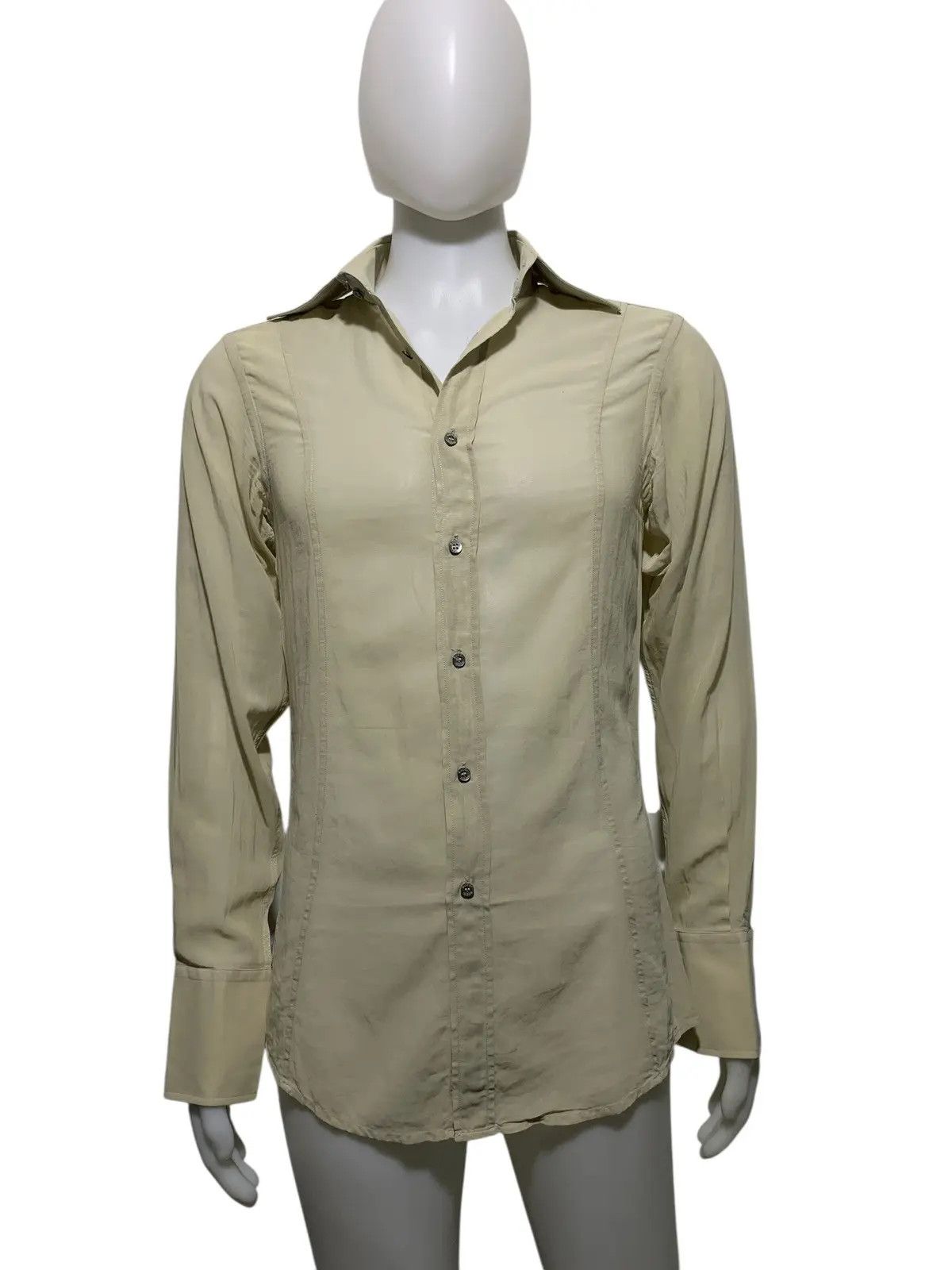 Gucci Ss97gucci tom ford sheer button up beige shirt Size US S / EU 44-46 / 1 - 3 Thumbnail