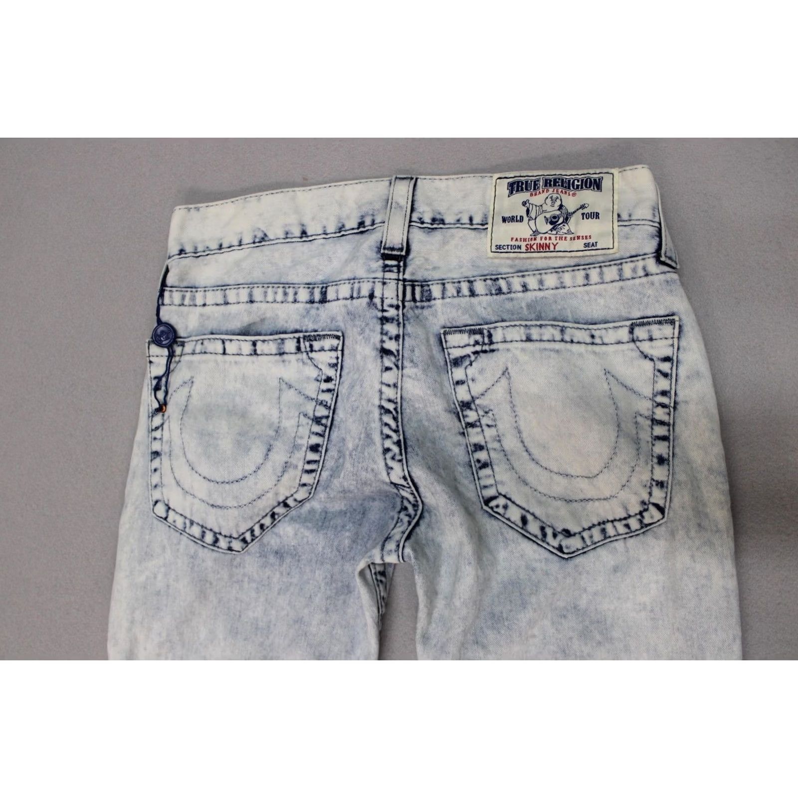 True Religion True Religion Jeans Mens 30 Skinny Light Wash Distressed Denim Pants Size US 30 / EU 46 - 6 Thumbnail