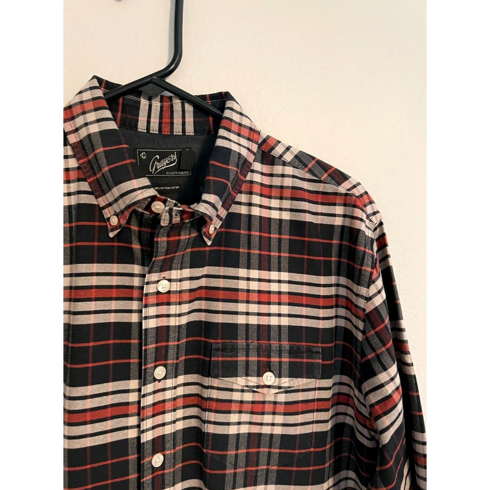 Grayers Grayers Multi-Color Dark Plaid L/S Button Up Casual Flannel Shirt - Men's Large Size US L / EU 52-54 / 3 - 2 Thumbnail