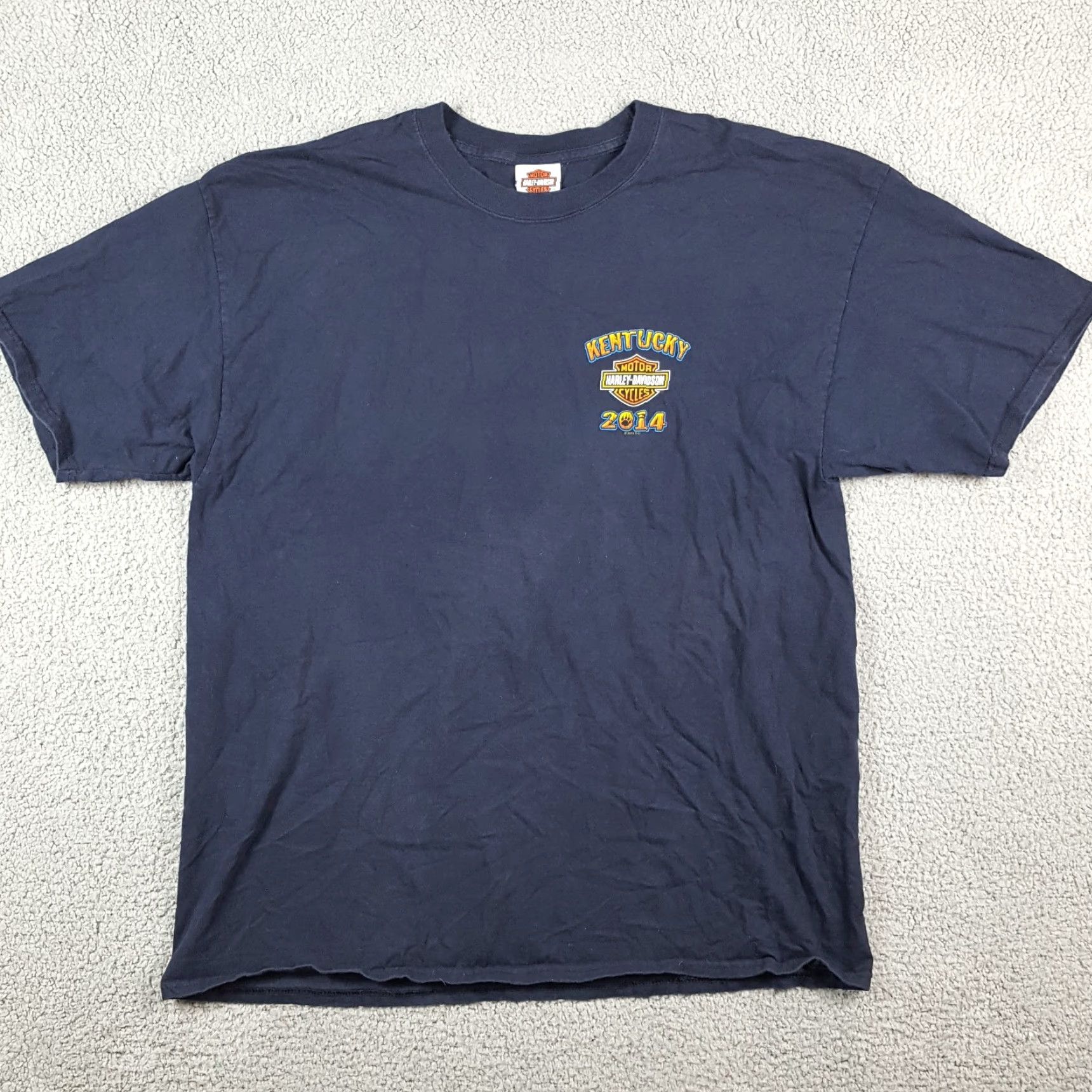 Harley Davidson VINTAGE Harley-Davidson Biker Lion T-Shirt XL Blue 00s Motorcycle Mens Size US XL / EU 56 / 4 - 2 Thumbnail