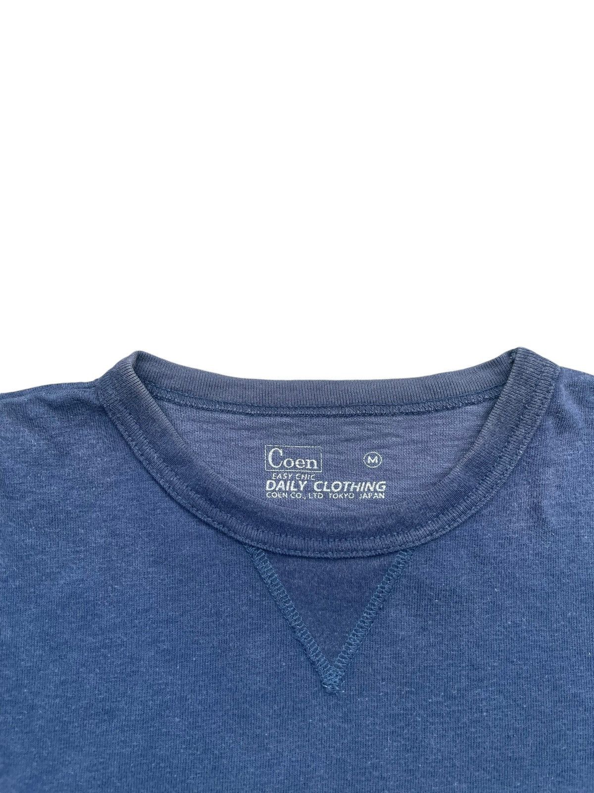 Japanese Brand Coen Navy Faded Wash Crewneck Size US M / EU 48-50 / 2 - 7 Thumbnail