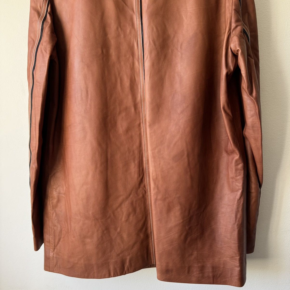 Hermes Hermes Brown/Orange Calf Leather Overcoat Size US L / EU 52-54 / 3 - 9 Thumbnail