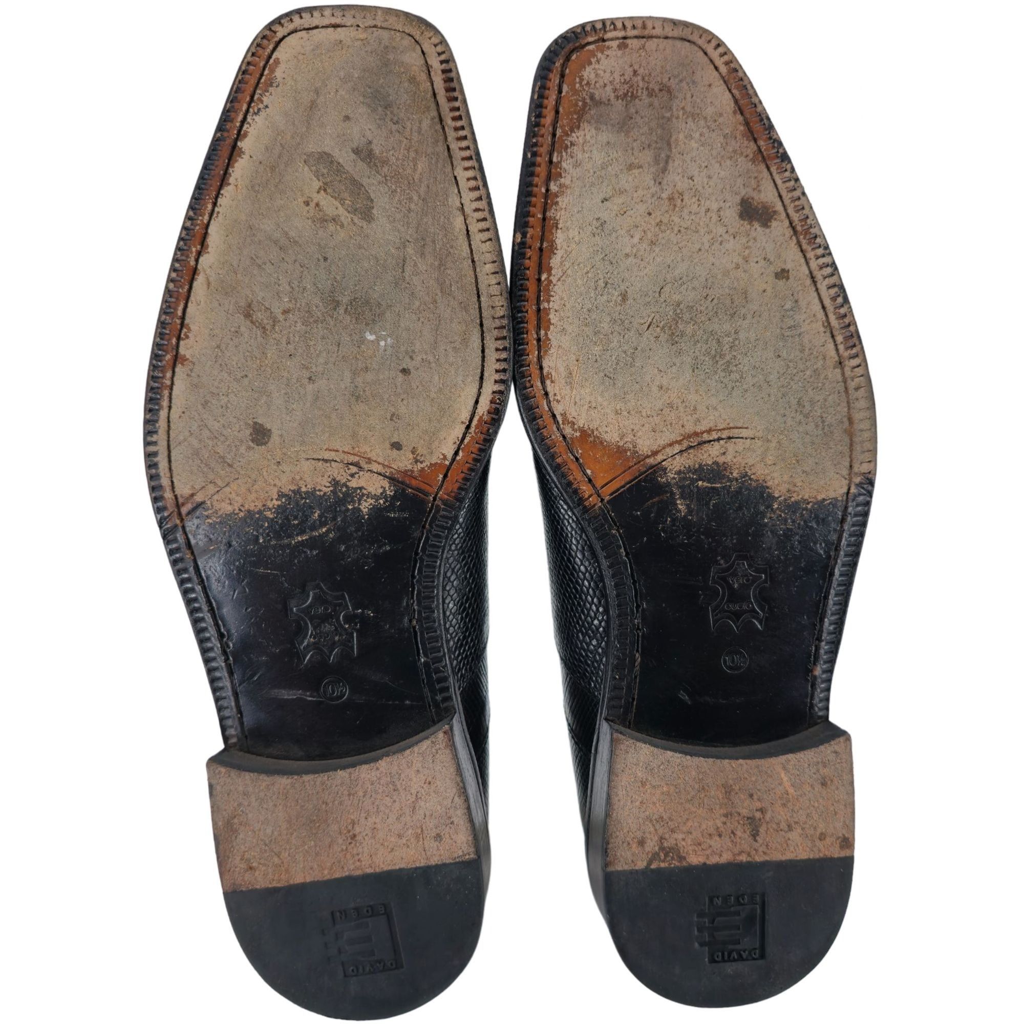 David Eden Vintage David Eden Exotic Teju Lizard Black Dress Shoes Mens Size US 10.5 / EU 43-44 - 3 Thumbnail