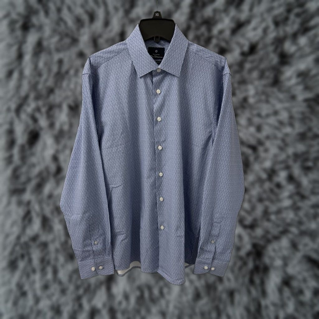 Ben Sherman Ben Sherman Shirt Mens M Blue Geometric Slim Fit Button Down L/S Size US M / EU 48-50 / 2 - 1 Thumbnail