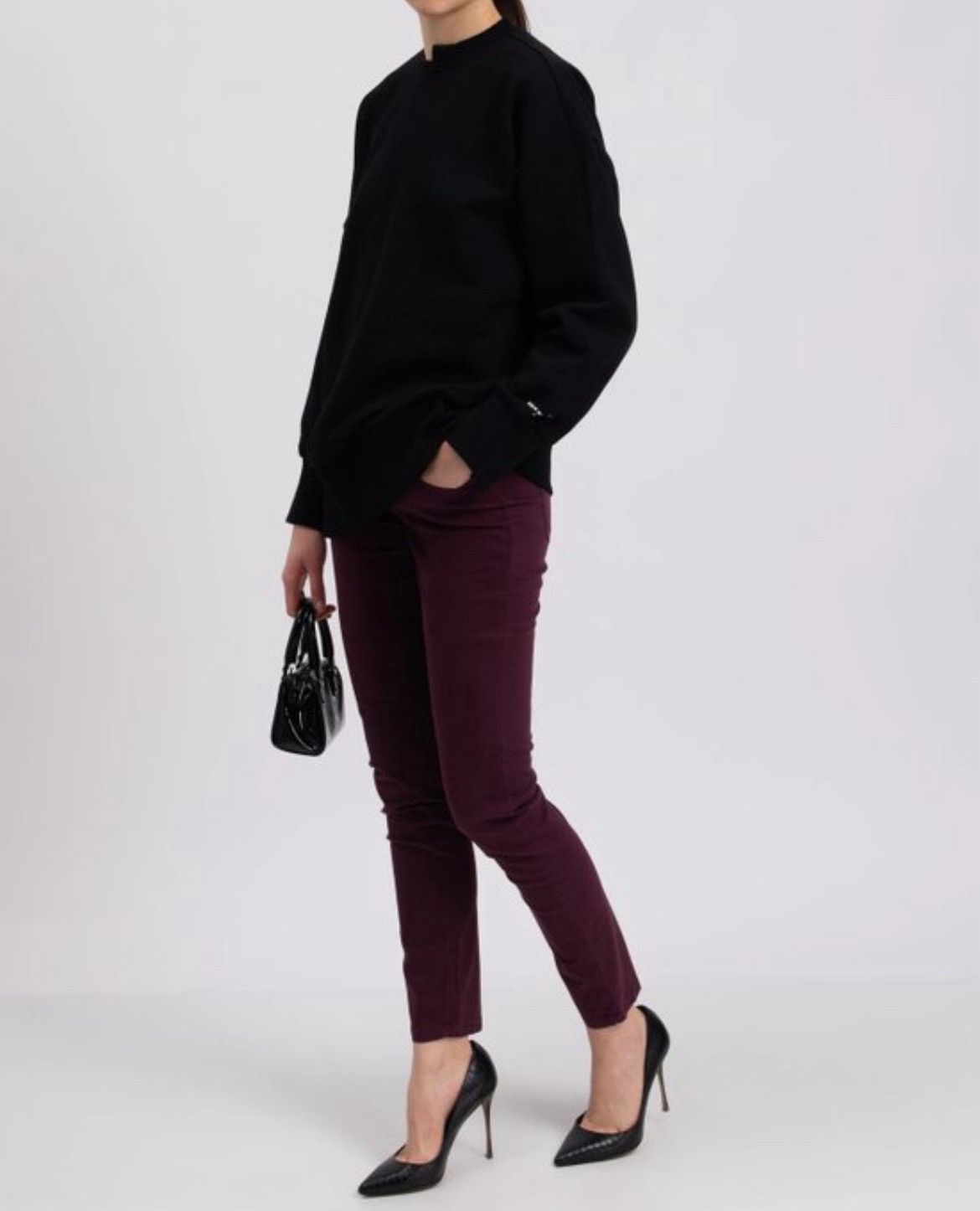 Just Cavalli Burgundy Skinny Jeans – New with Tags | Size 26 Size 26" / US 2 / IT 38 - 1 Thumbnail