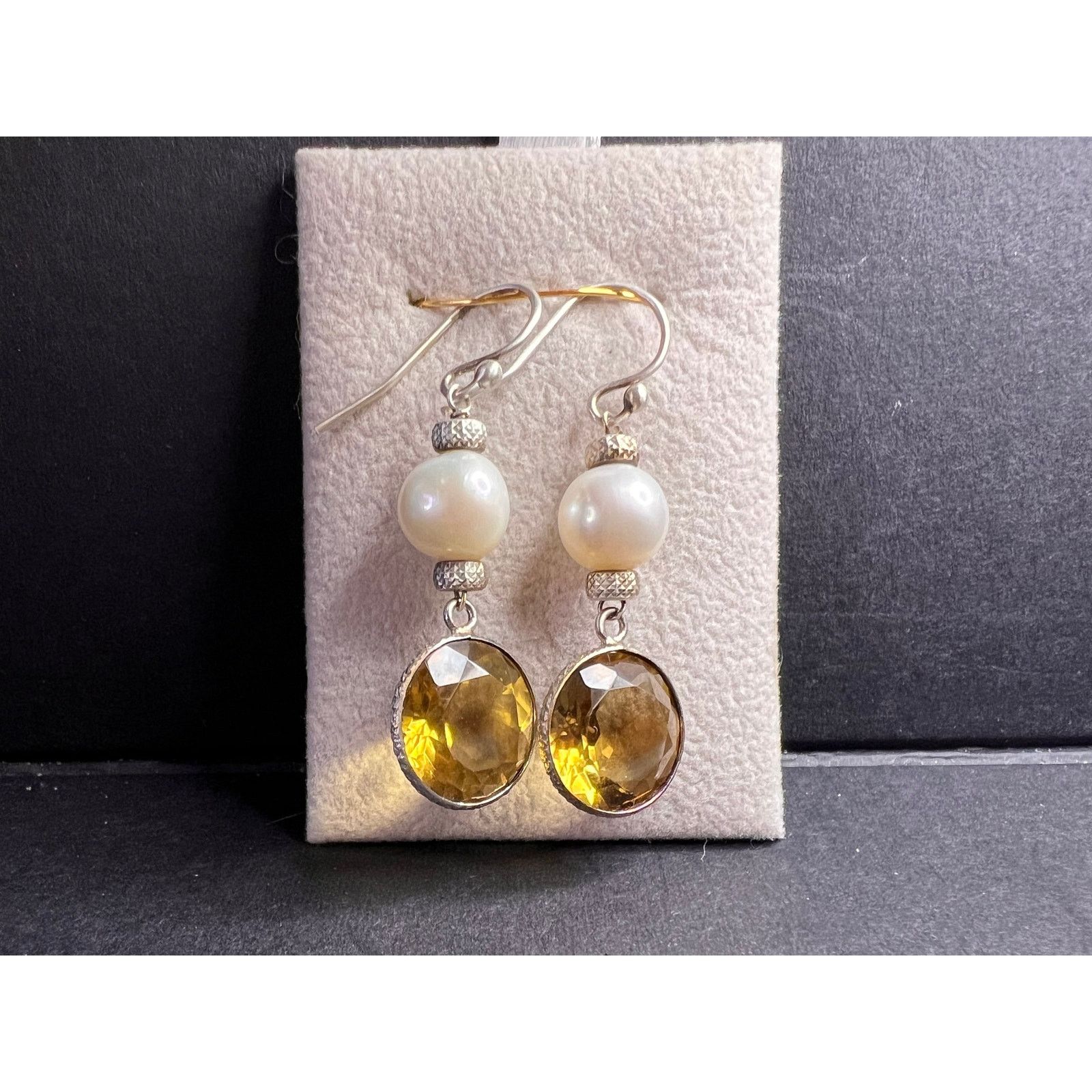 Other Citrine and pearl sterling silver dangle earrings Size ONE SIZE - 12 Thumbnail