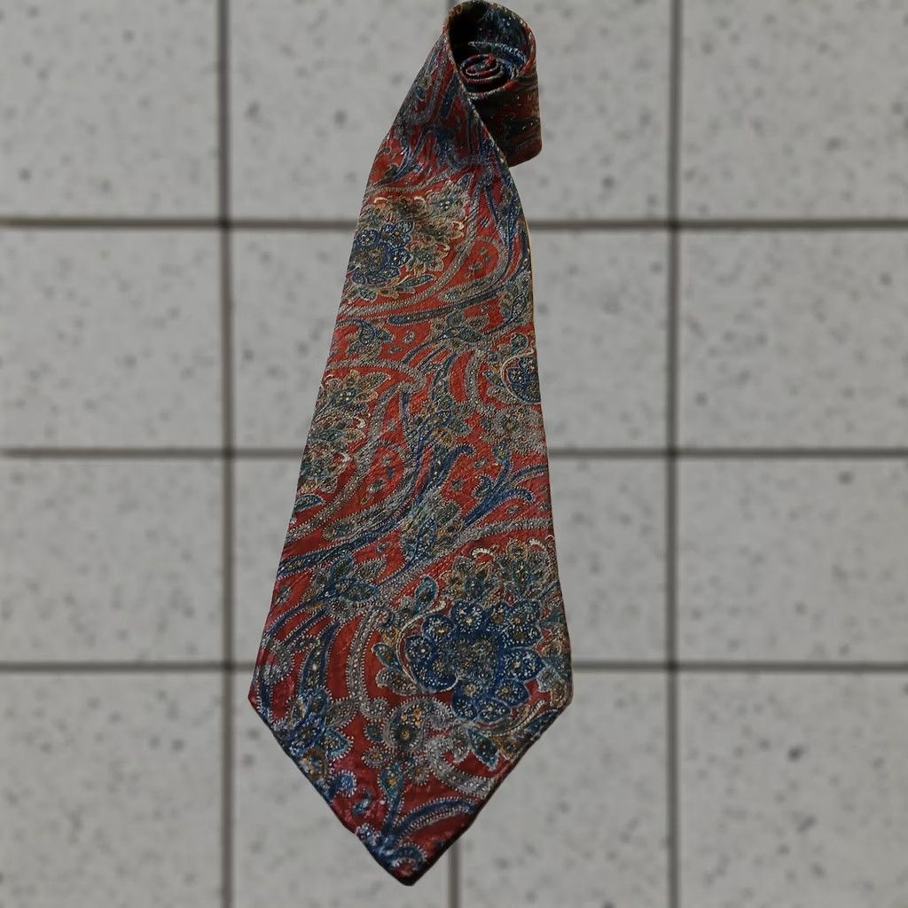 Vintage Sturbridge Tiemakers of America Tie Men Burgundy Floral 100% Synthetic Adjustable Retro Pattern Red Shirt Size ONE SIZE - 1 Thumbnail