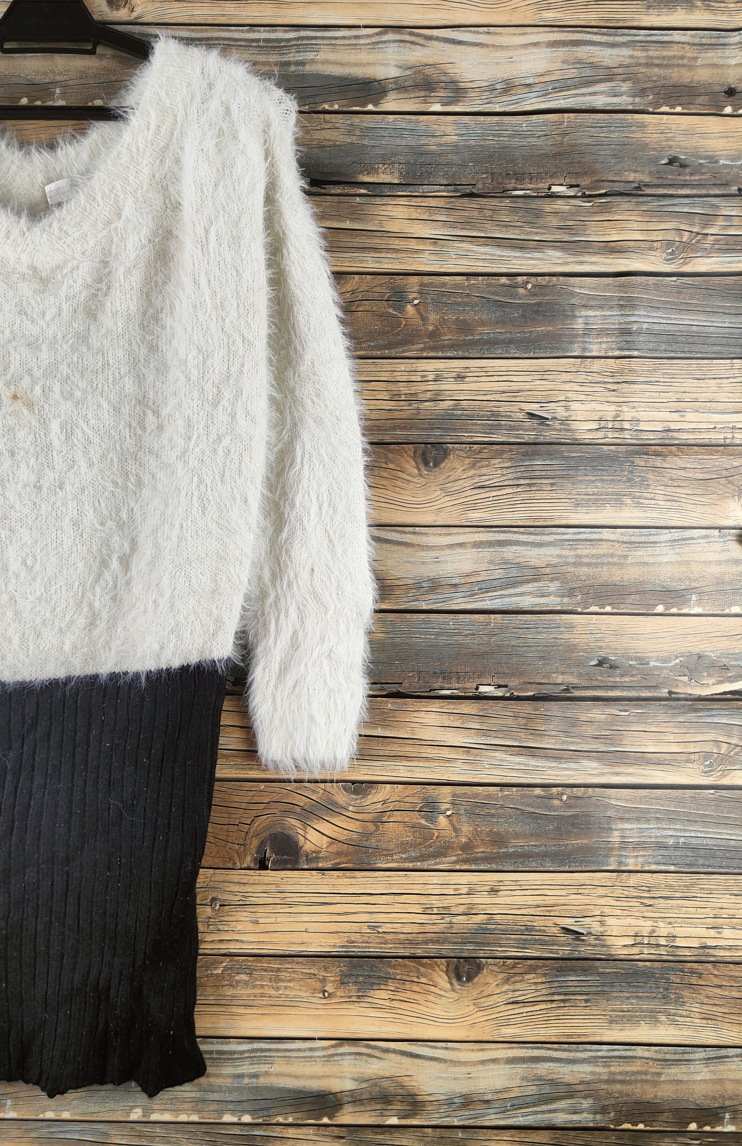 Japanese Brand DL Cecil McBee Black White Fur Mohair Knitwear #46-576 Size M / US 6-8 / IT 42-44 - 5 Thumbnail