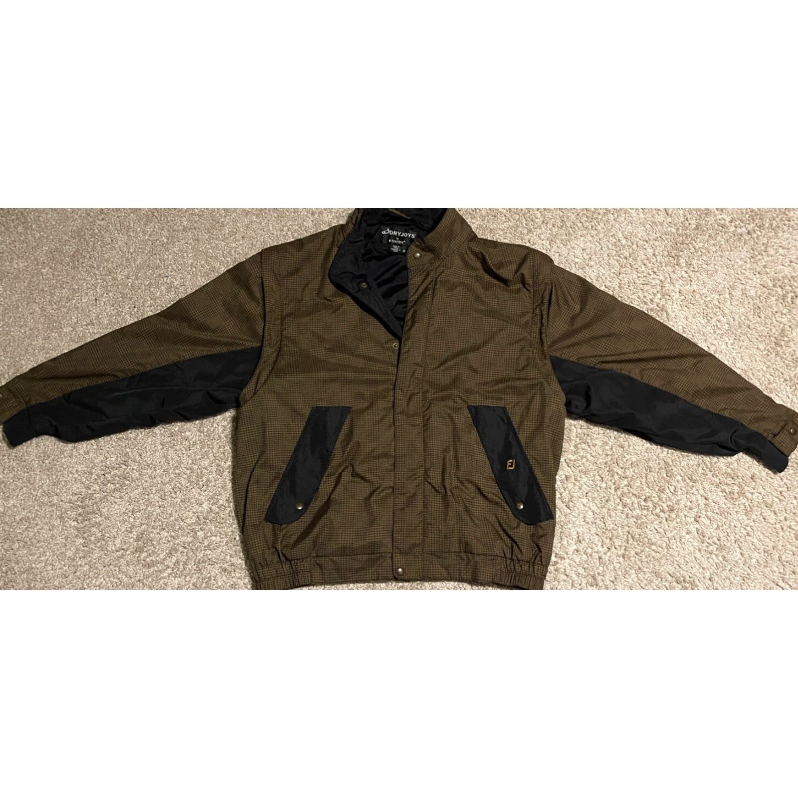Footjoy FootJoy Dryjoys Mens Jacket 3-in-1 Wind-Resistant Water-Resistant Easy Zip Snap Pockets Check Multi-Color XL Golf Lined Nylon Polyester Size US XL / EU 56 / 4 - 5 Thumbnail