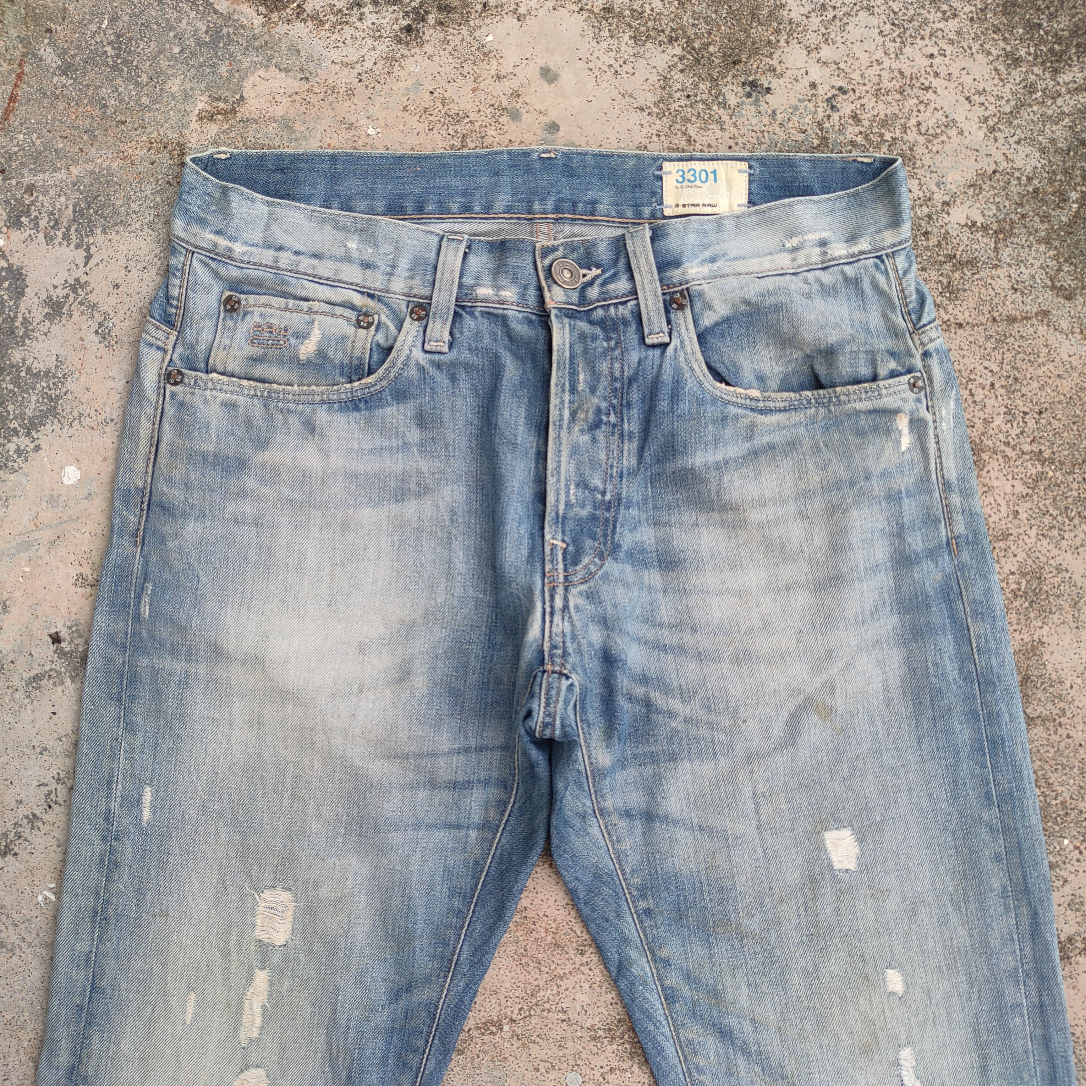 G-Star VINTAGE G RAW RIPPED FADED DENIM JEAN PANTS Size US 33 - 4 Thumbnail