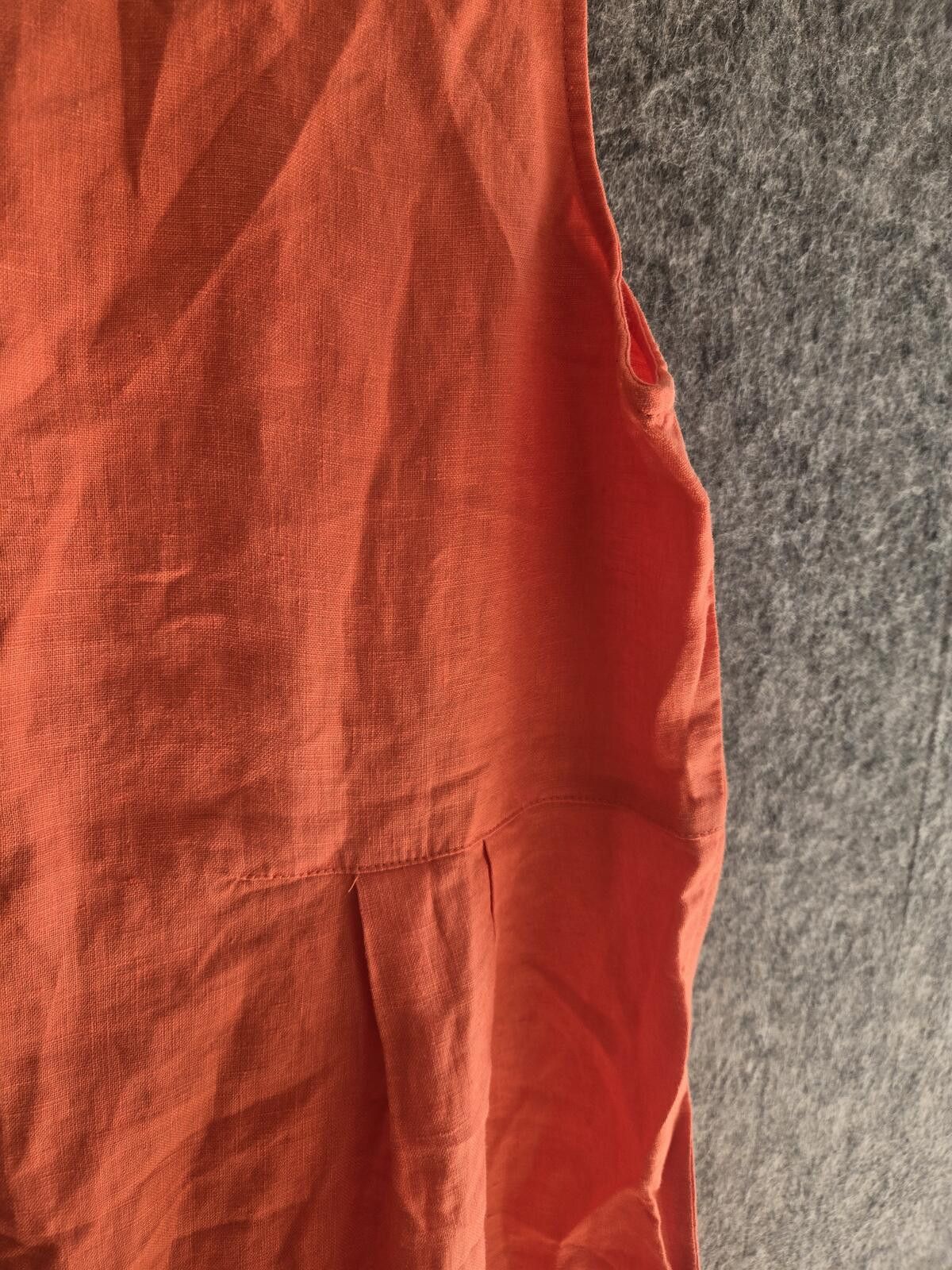 Other New J. Jill Sz S Tangerine Sleeveless Midi Linen Dress Size S / US 4 / IT 40 - 8 Thumbnail