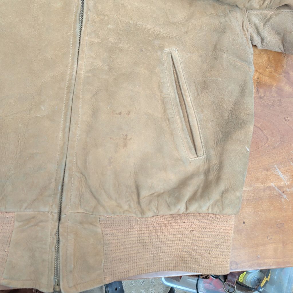 Vintage True Vintage Nubuck Leather Bomber Jacket Size US XS / EU 42 / 0 - 8 Thumbnail