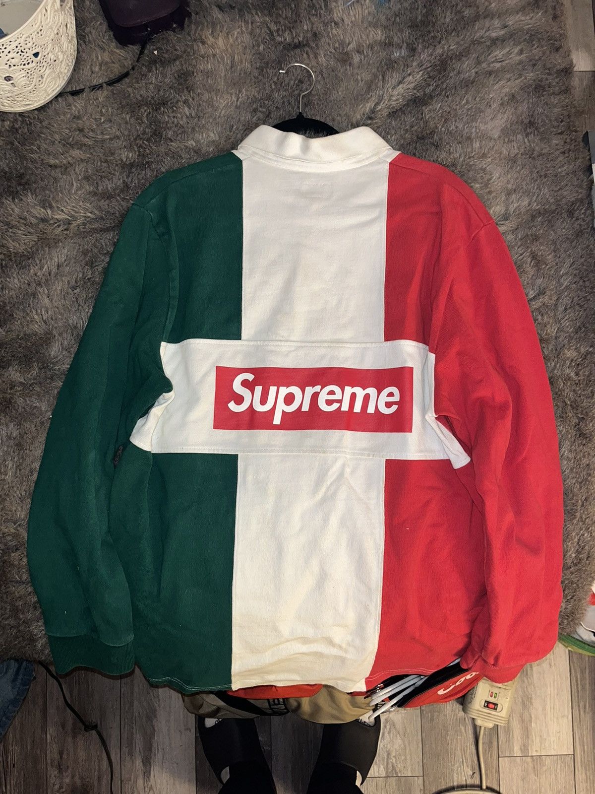 USED Supreme Box logo Polo ラグビー M Supreme Rugby Polo Shirt Mens L Relaxed Multicolor SS24 PREOWNED