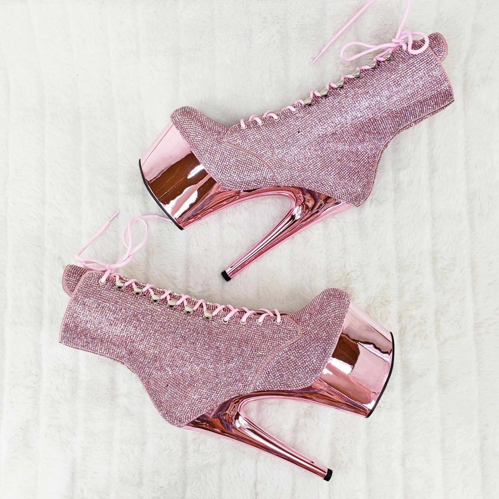 Other Adore 1020CHRS Bejeweled Rhinestone 7" Heel Platform Ankle B Size US 8 / IT 38 - 4 Thumbnail