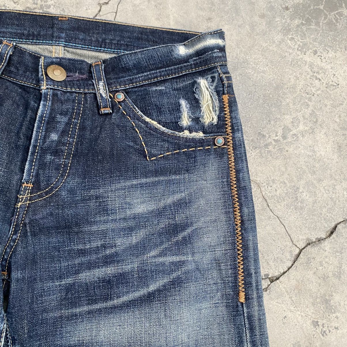 Levi's Made & Crafted Vintage Levis Psychedelic Turquois Flare Size 27" / US 4 / IT 40 - 8 Thumbnail