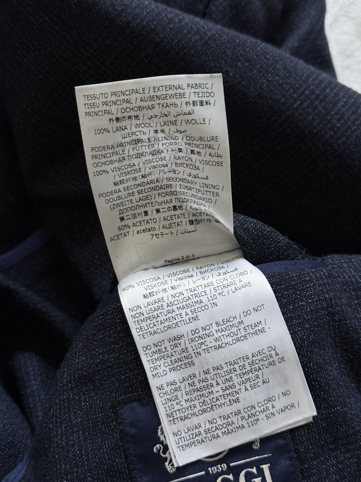 Boggi Boggi Milano Navy Blue Wool Blazer Jacket Size 50 Size 40R - 10 Thumbnail